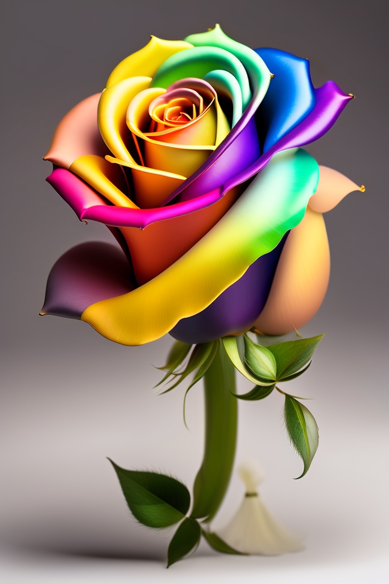 Lexica - Rainbow rose,white background,8K,super clarity,