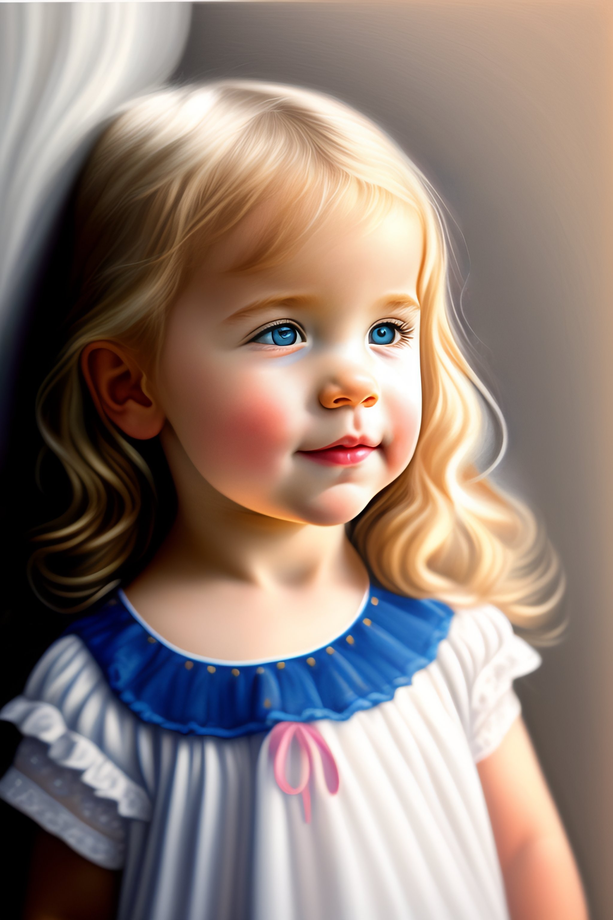 Lexica 3 year old blonde girl with iphone, colored pencil on white