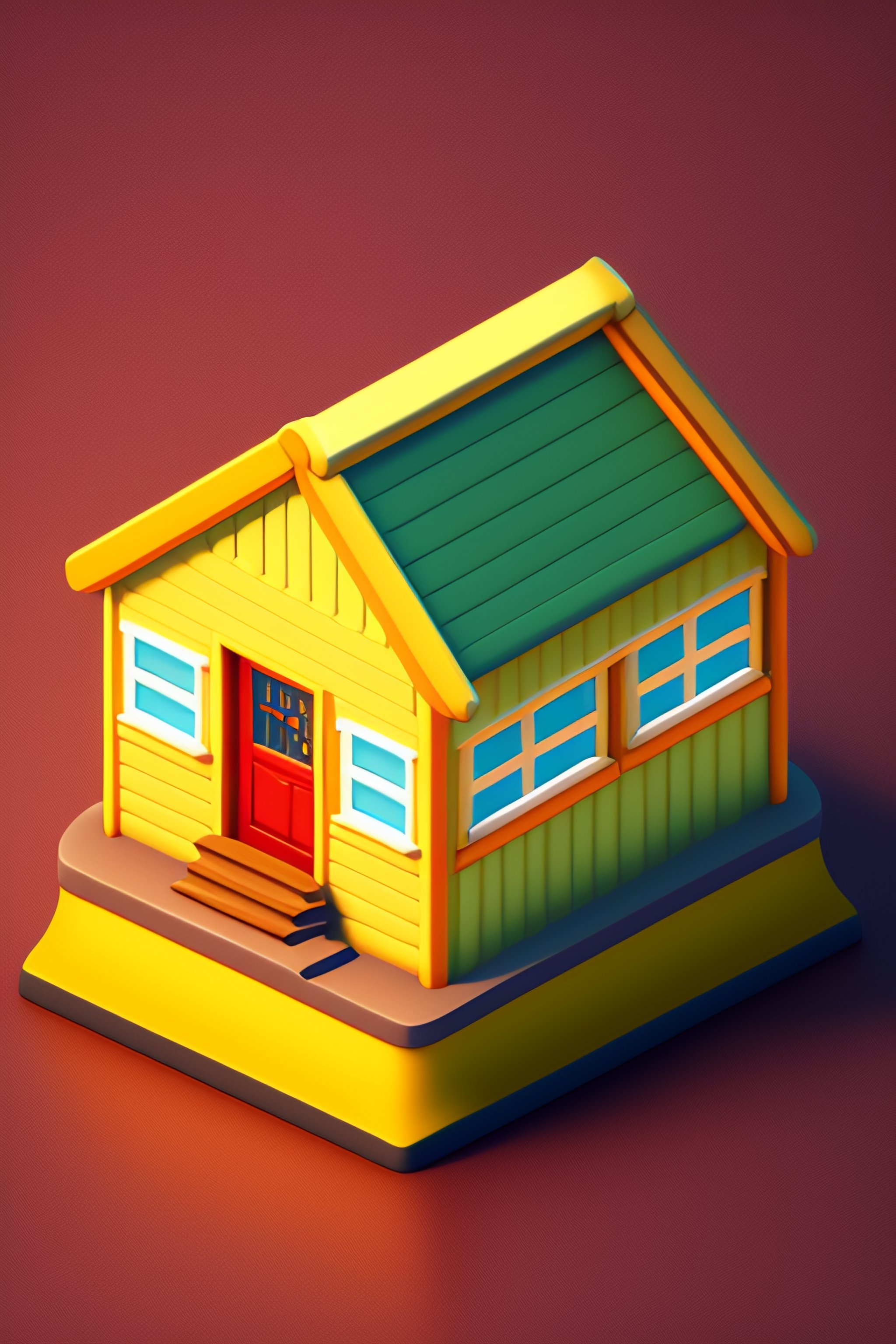 Lexica - Isometric seaside house in vector with transparent background ...