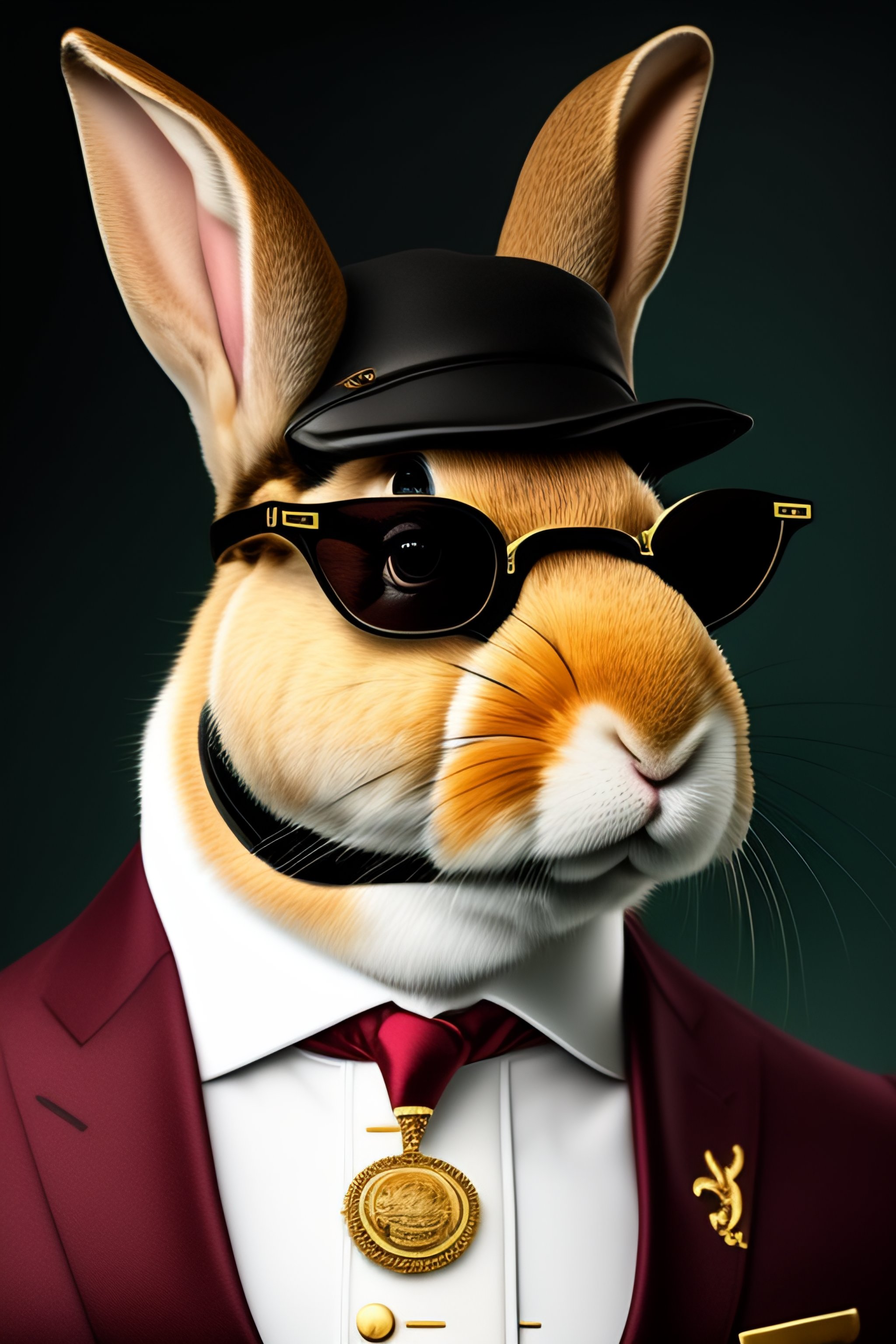 Lexica - Bayc style rabbit with a flat cap and black rayban glasses and ...