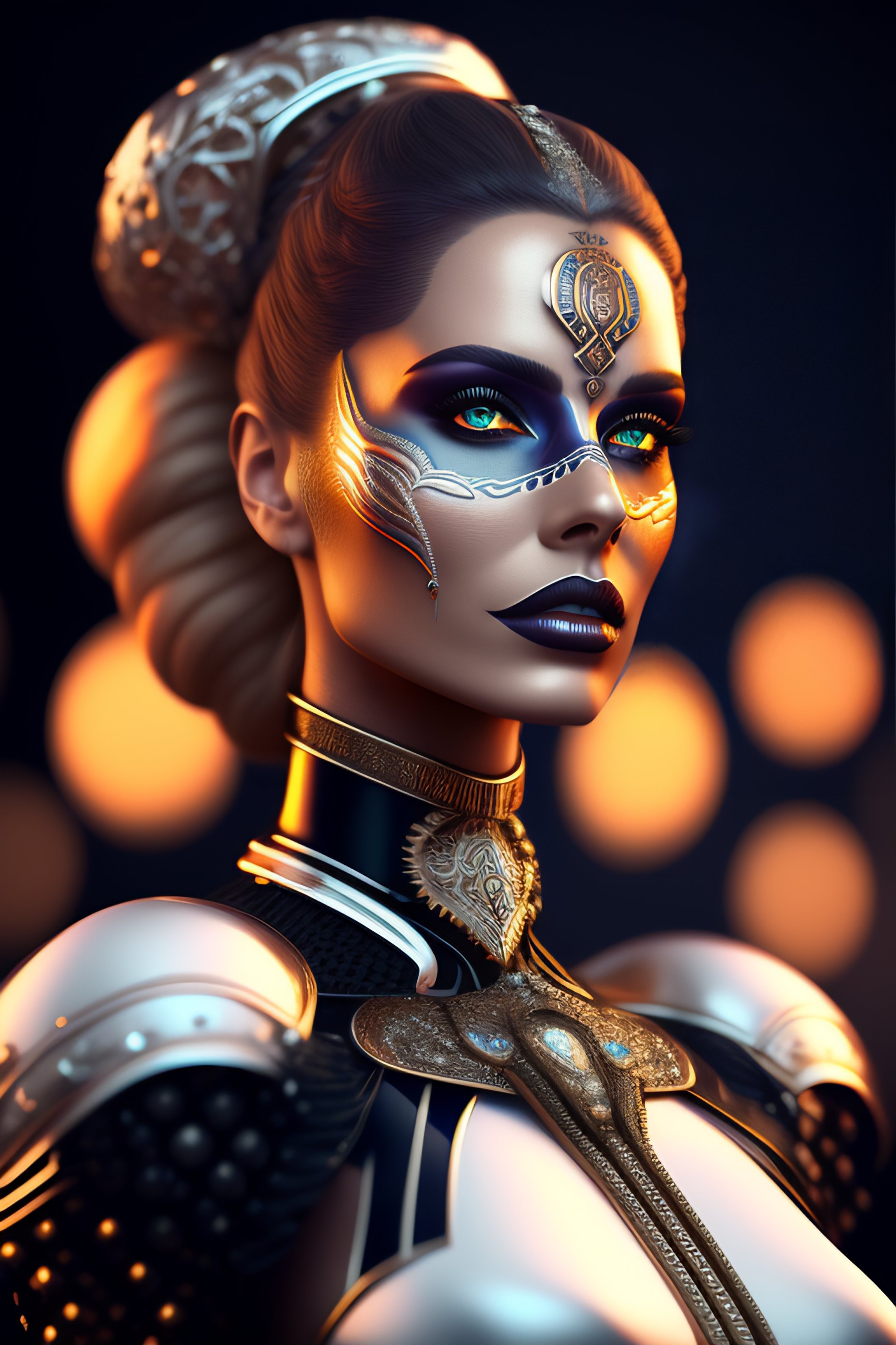 Lexica - Ultra detailed side portrait of female android, beautiful ...