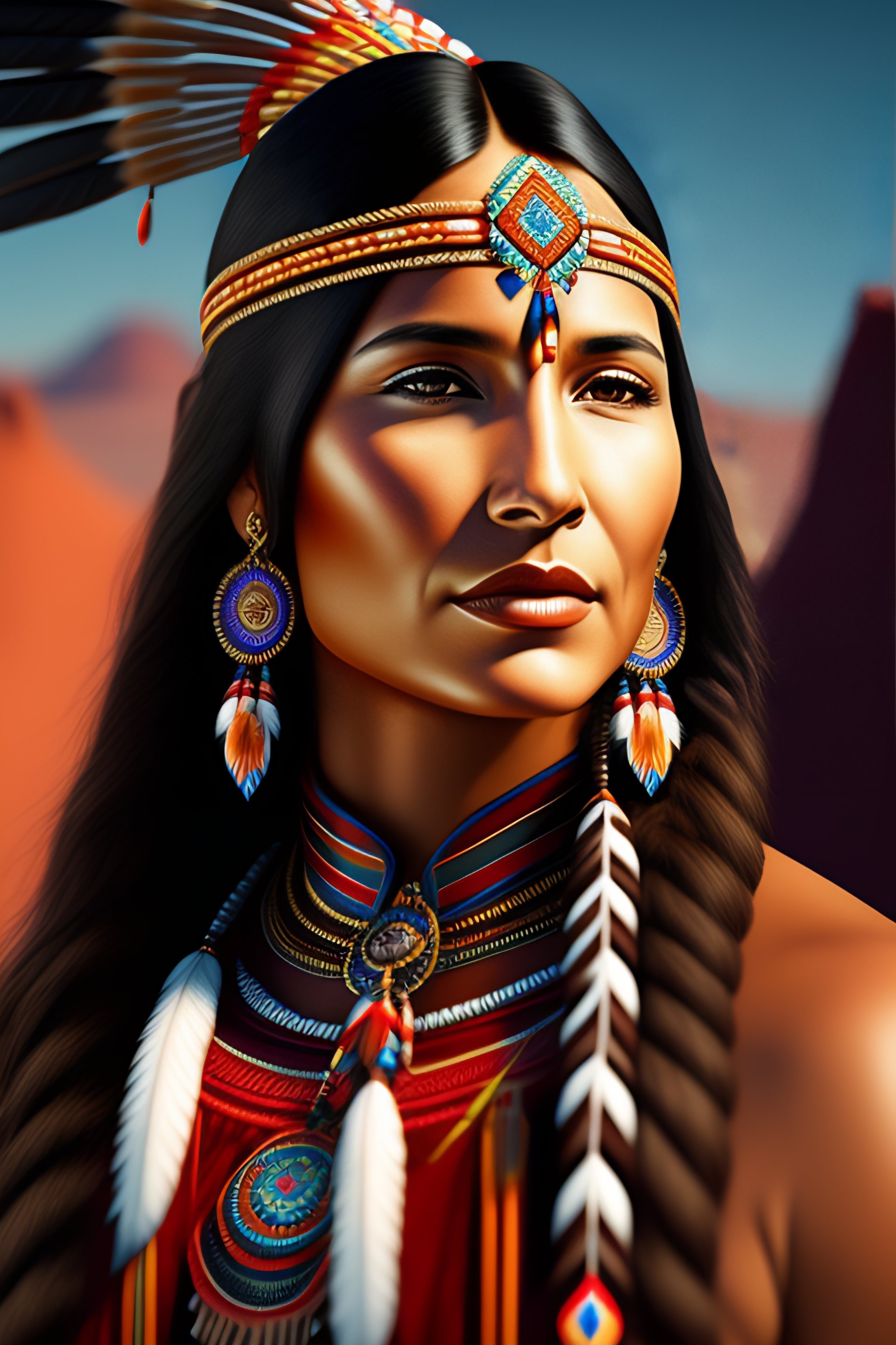 native american female facial features