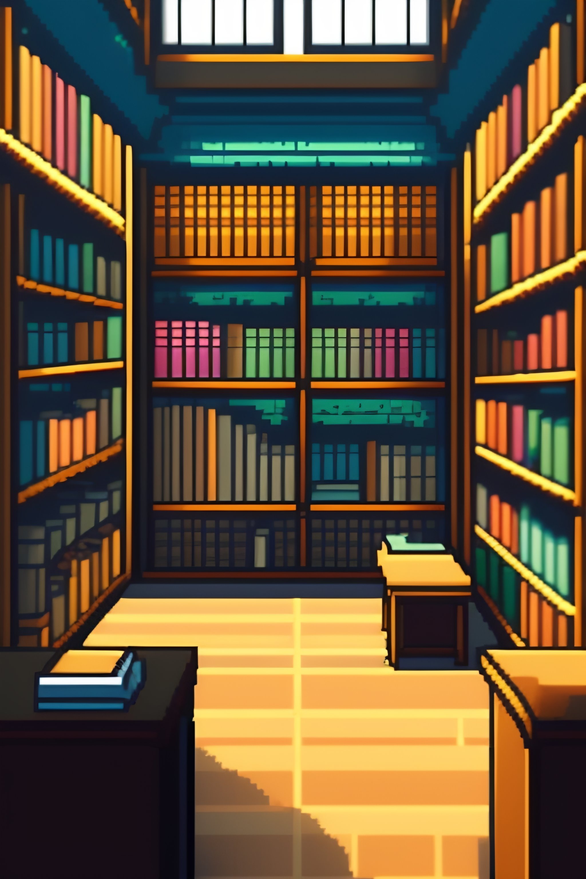 Lexica Detailed Cute Pixel Art Of Library Interior 9989