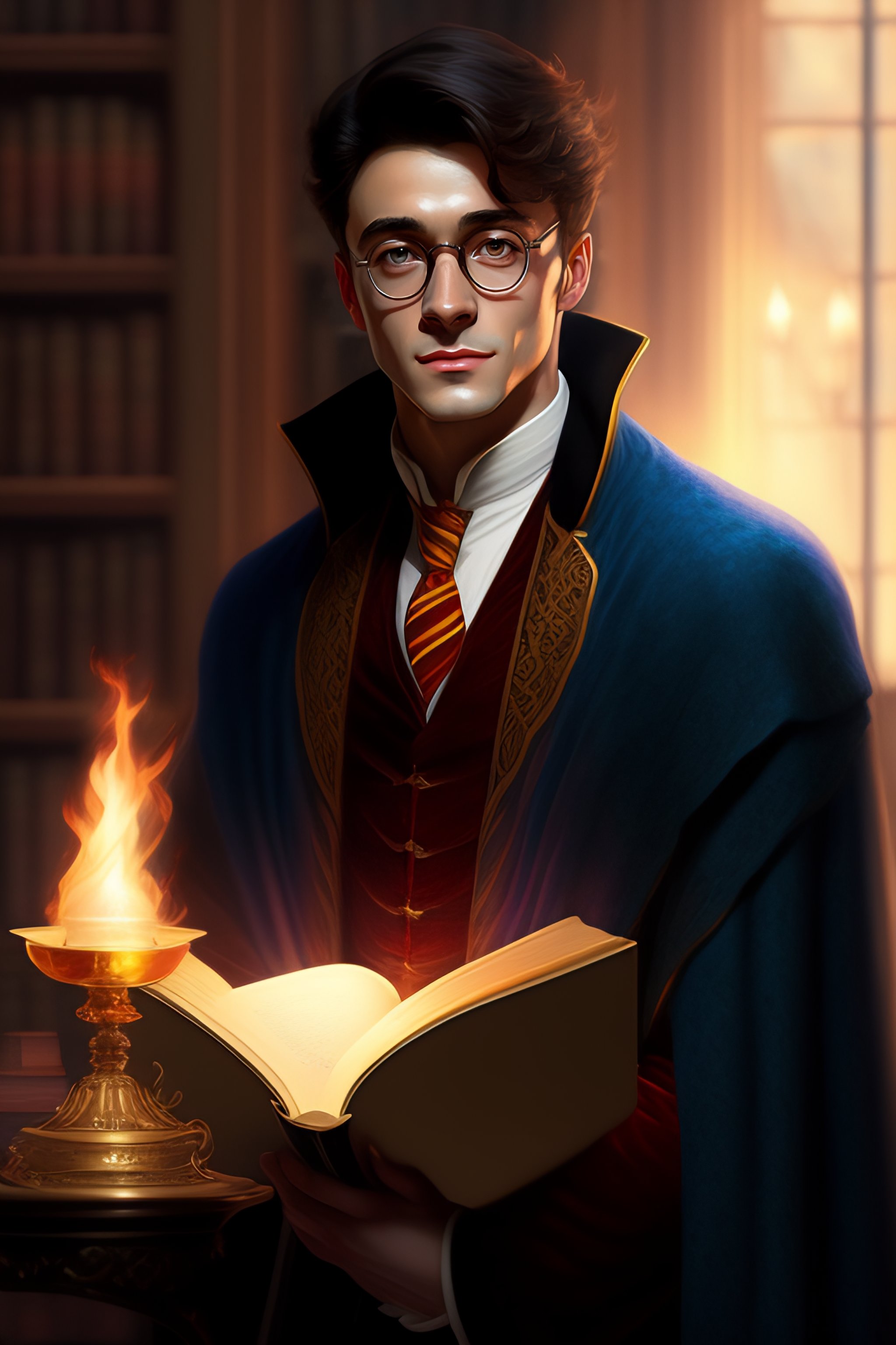 Lexica - Harry potterin the study, , digital art by eugene de blaas and ...