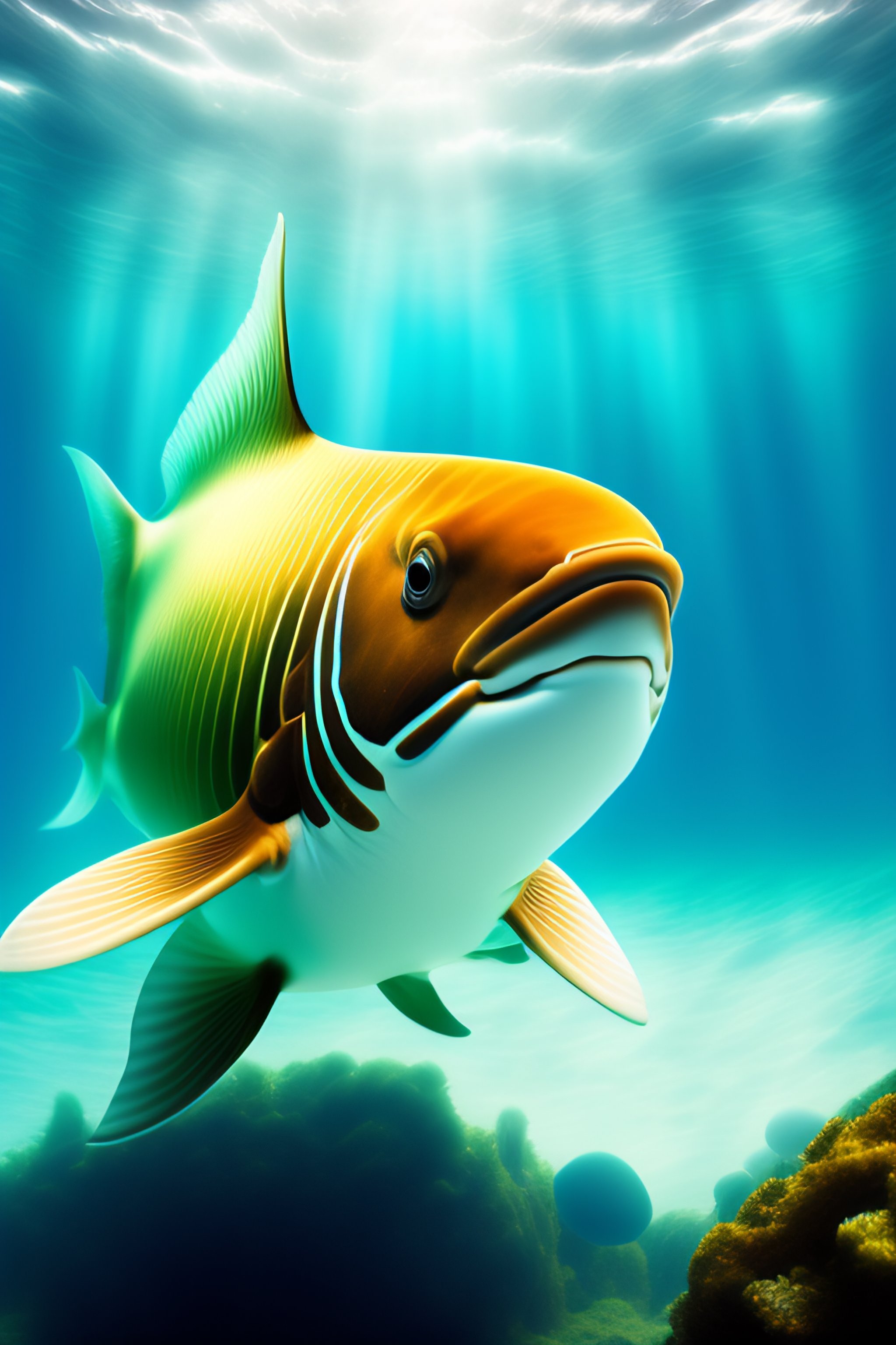 Lexica - Realistic sea animal with two fins