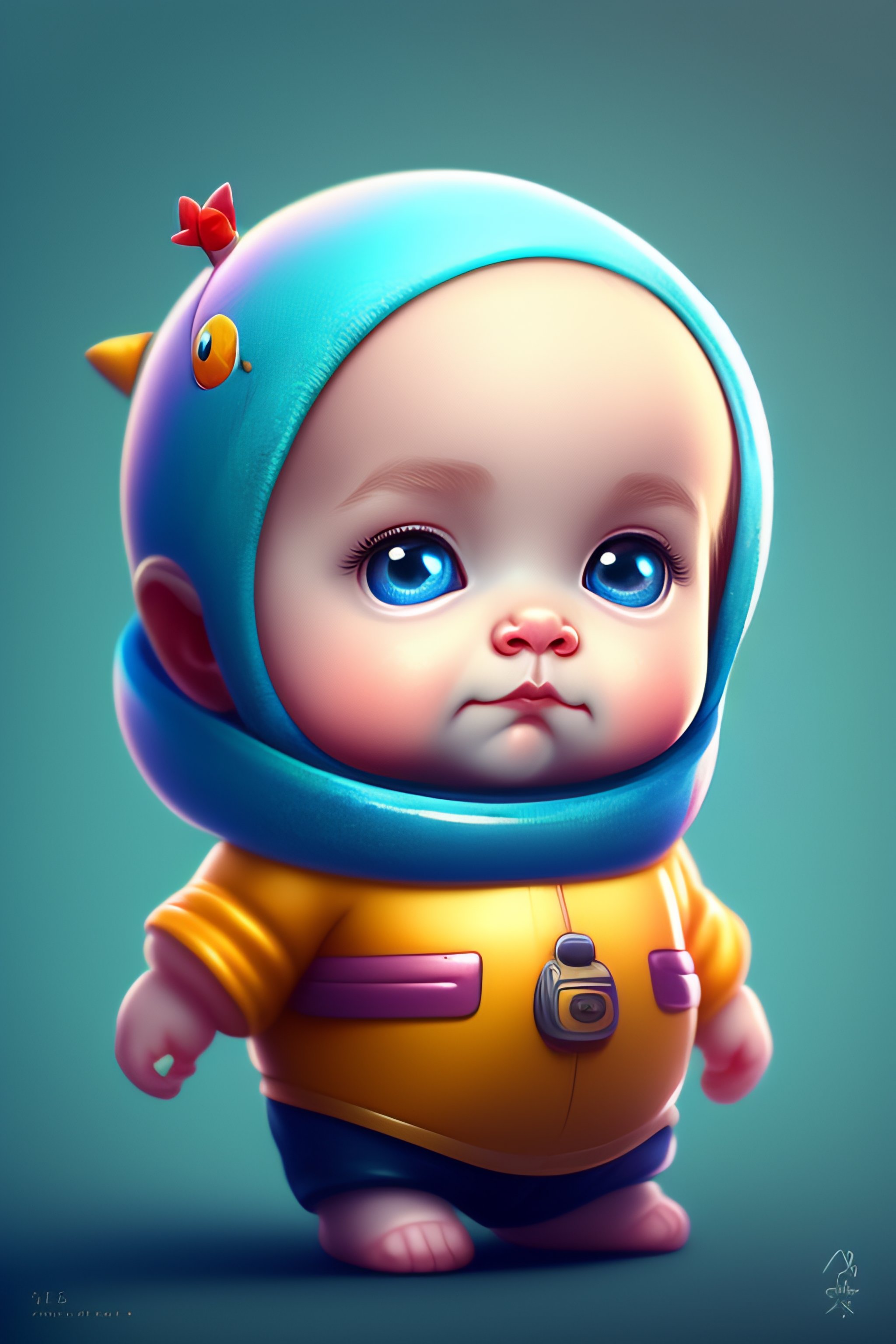 Lexica - Cute and adorable cartoon baby alfred einstein, fantasy ...