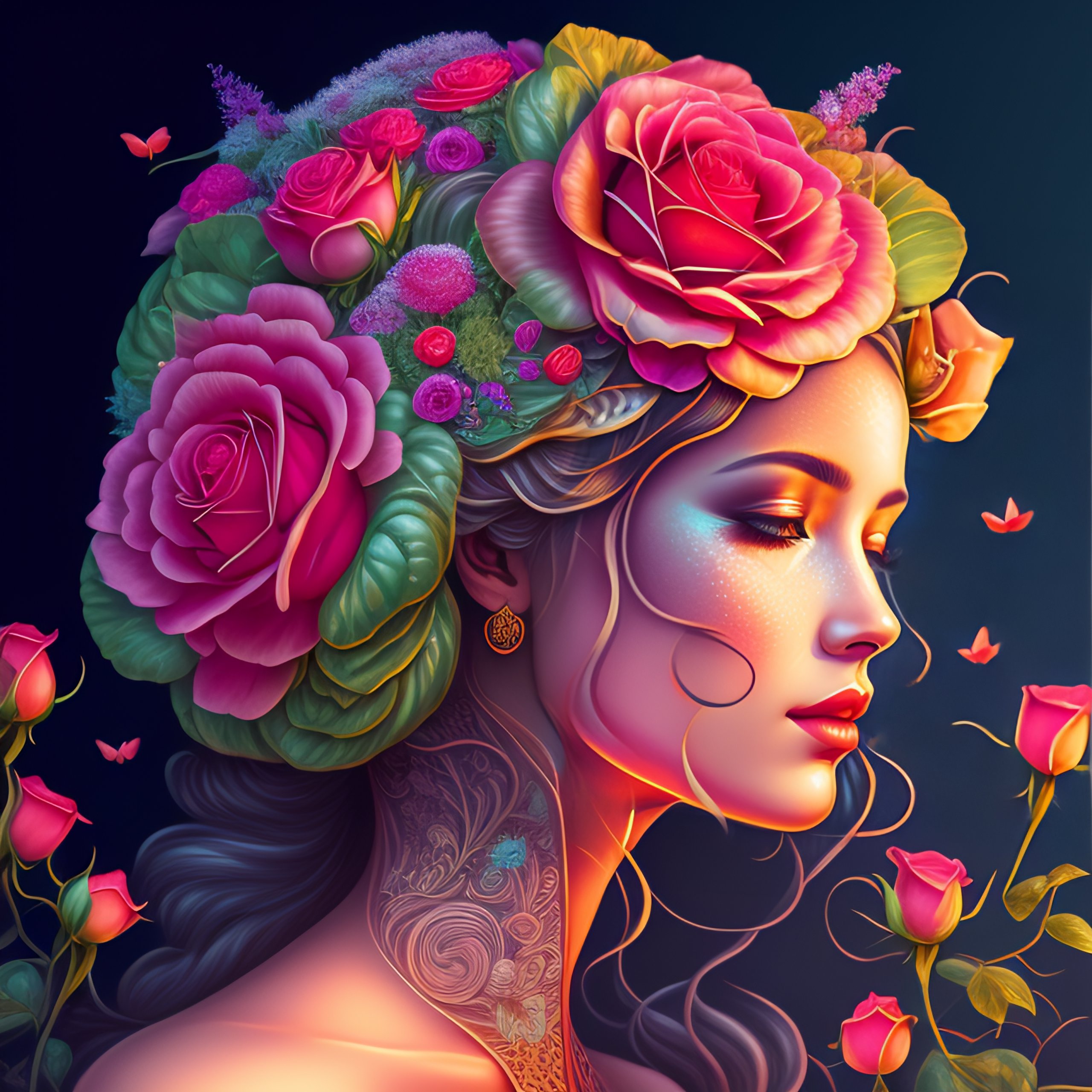 Lexica - The anatomy of a head of lettuce with roses that resemble a ...