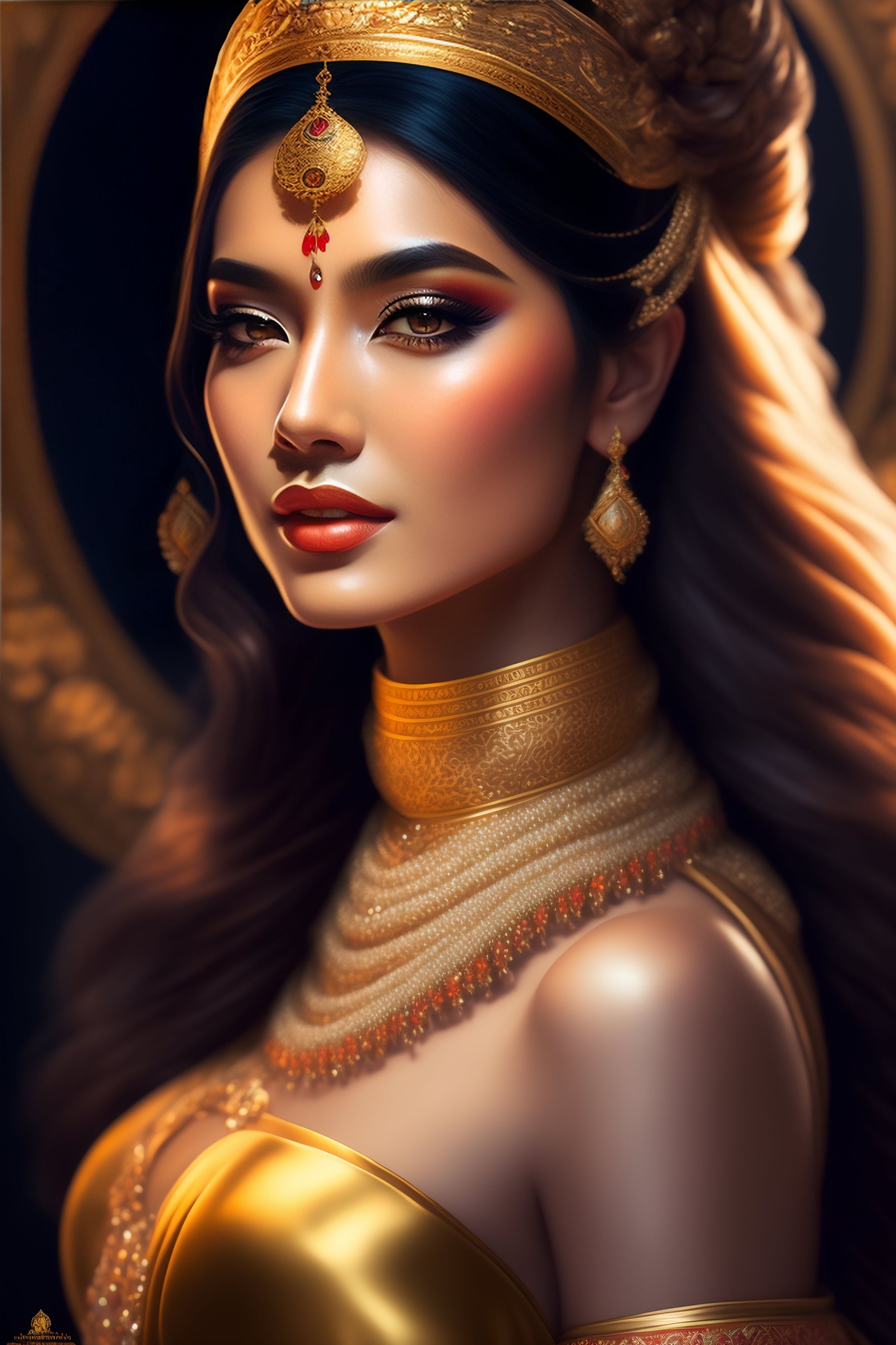 Lexica - Beautiful portrait of an attractive Persian ms puiyi who is a ...