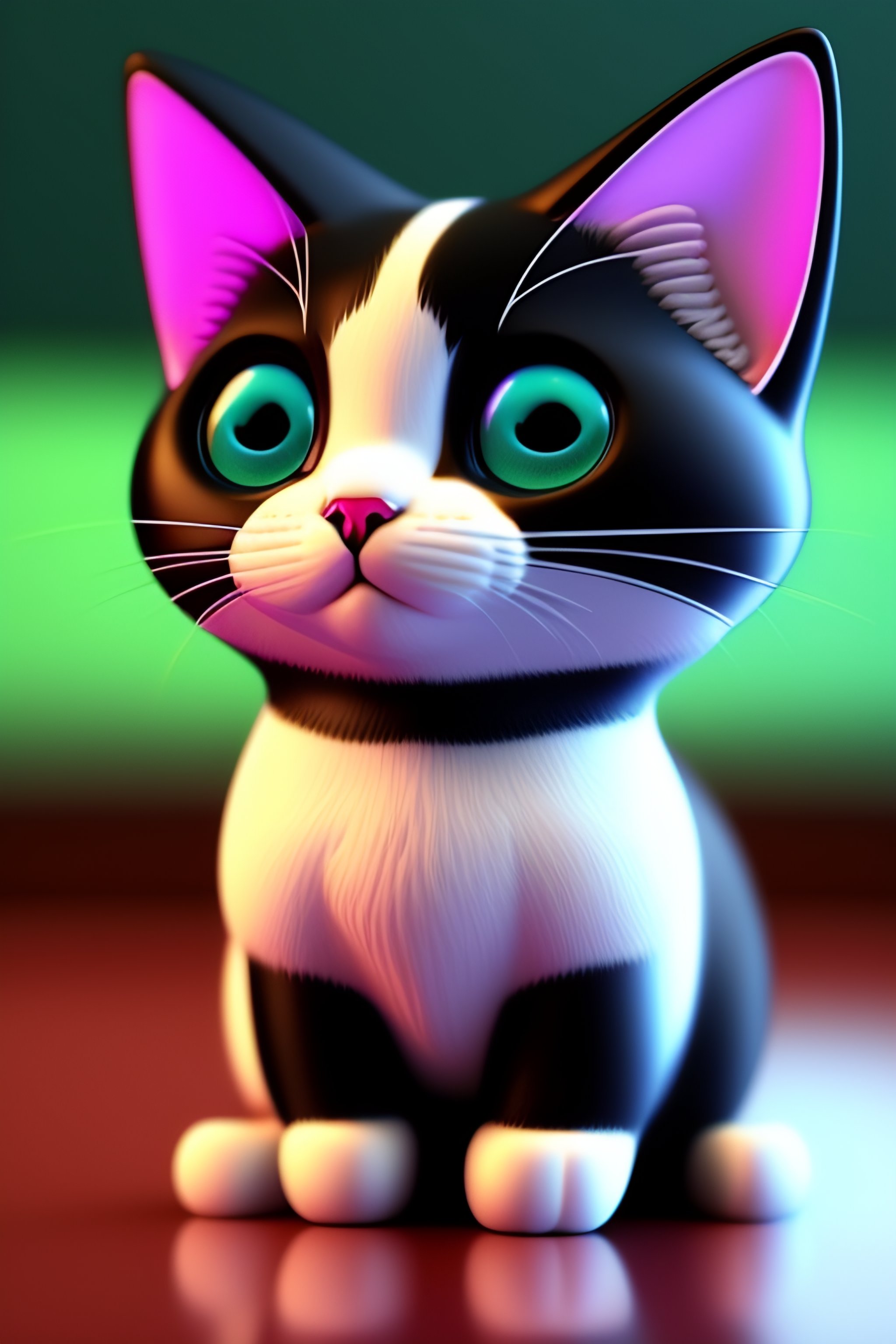 Lexica Stupid Cat. 3D Cartoon. Toy. Big eyes.