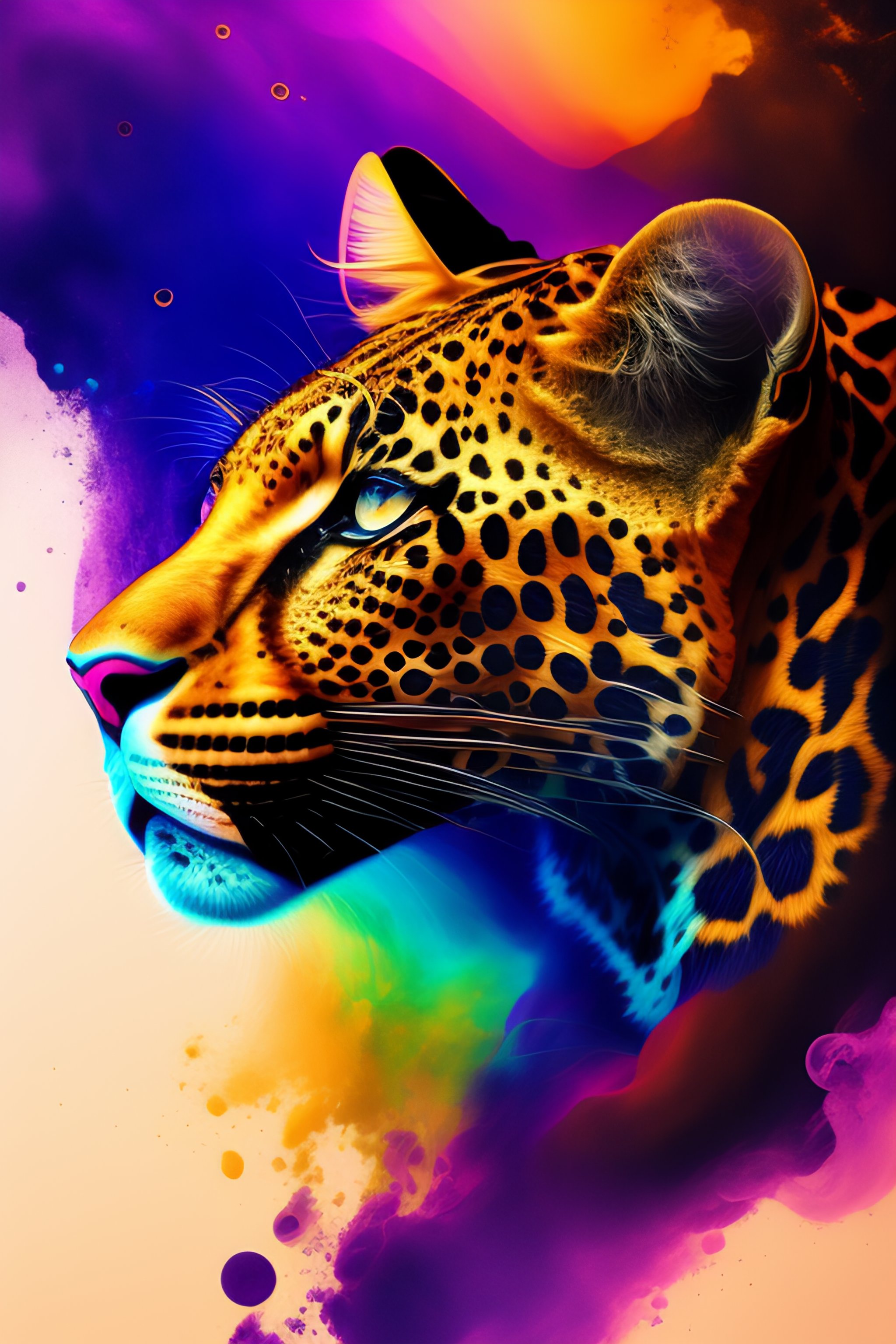 Lexica - Leopard head alberto seveso art, colourful, water ink, ink ...