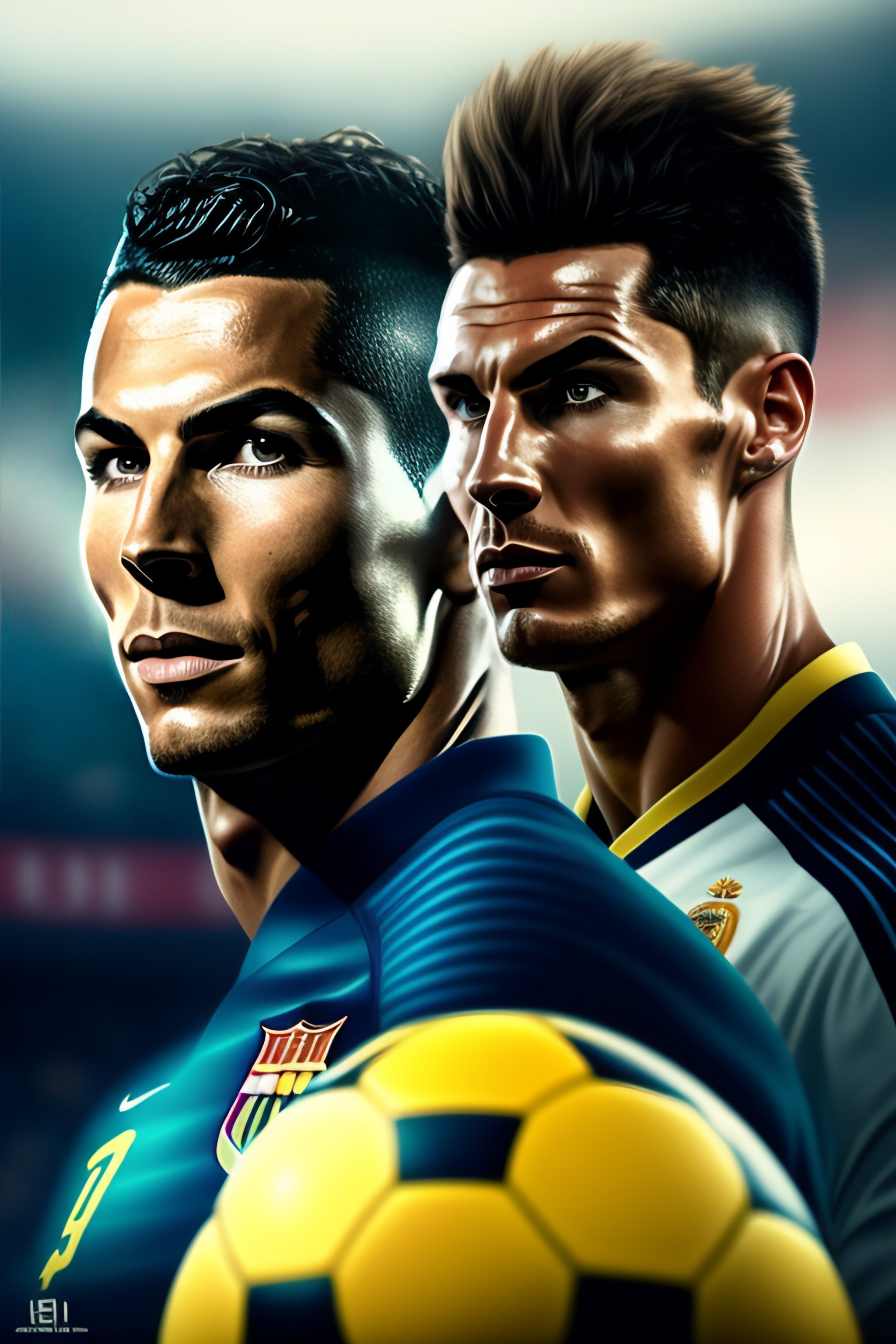 Lexica - Portrait, ultra-sharp, super-realistic, Cristiano Ronaldo and ...