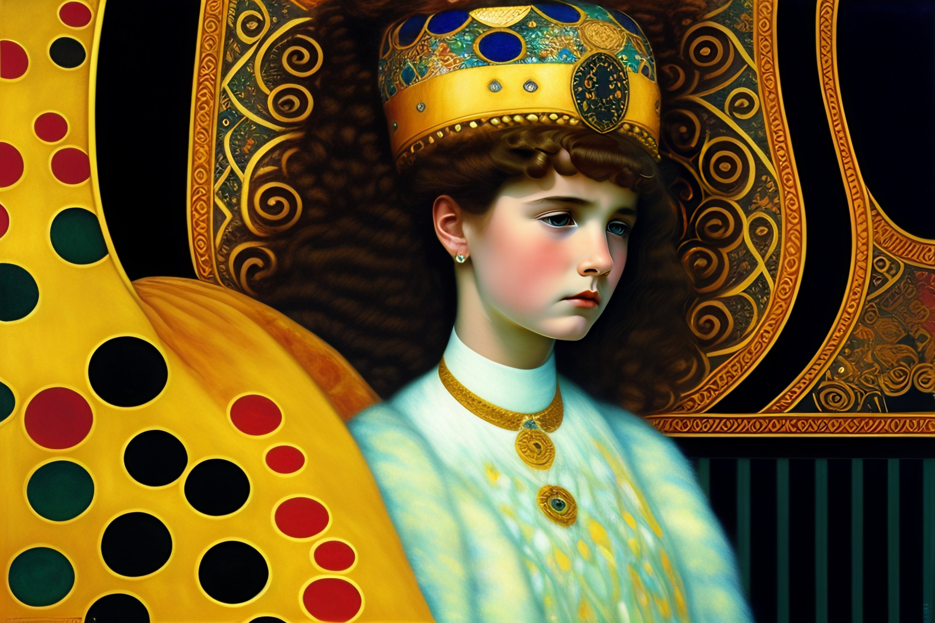 Lexica Scared princess,by Gustav Klimt