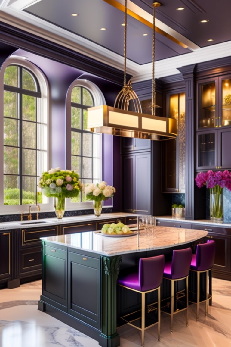 Lexica - Green and purple colour In this luxurious 3D scene, we are ...