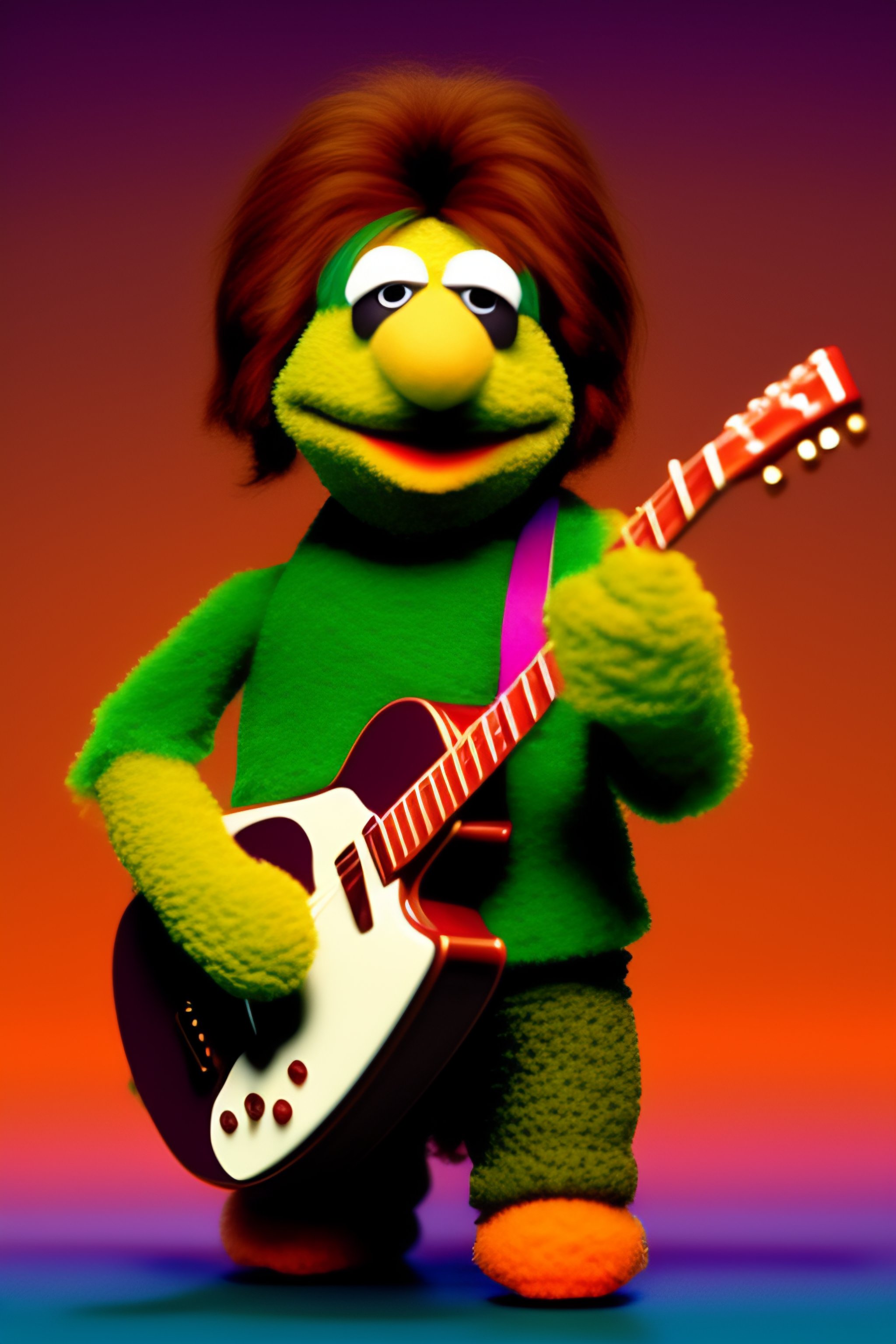 Lexica - John Lennon as a muppet, playing guitar