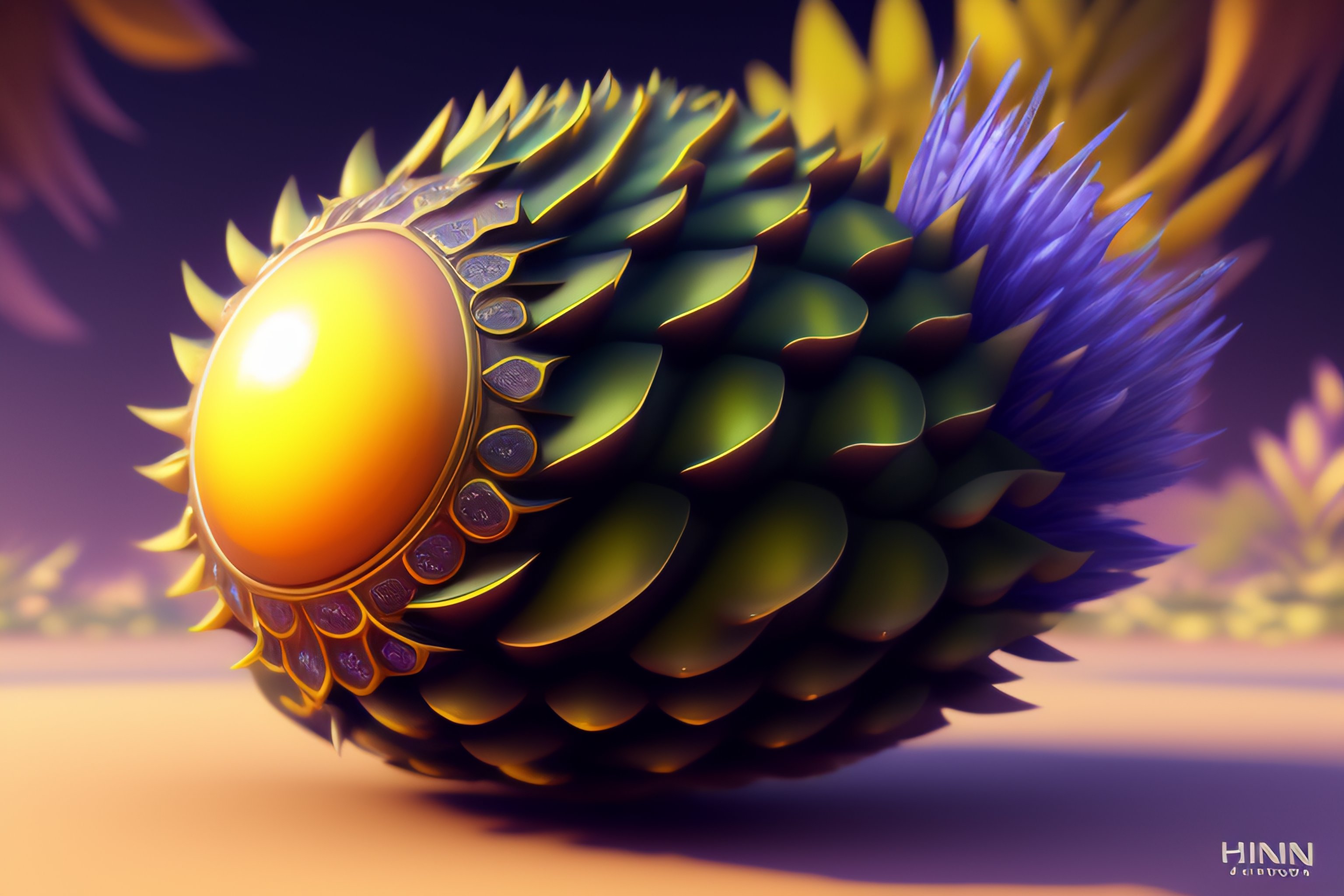 Lexica - A humanoid artichoke monster with large orb eyes, highly ...