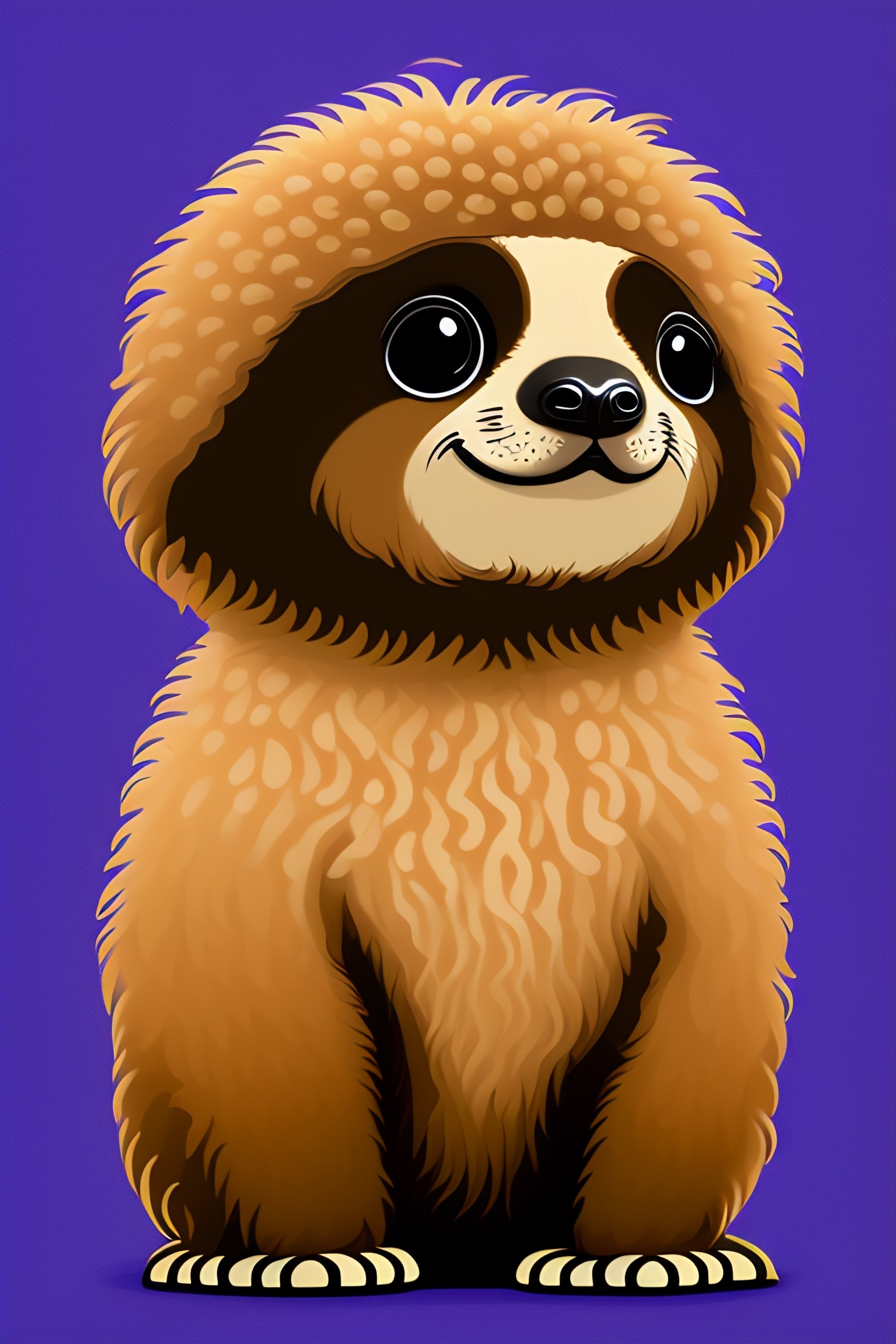 Lexica - Curly hair sloth cartoon