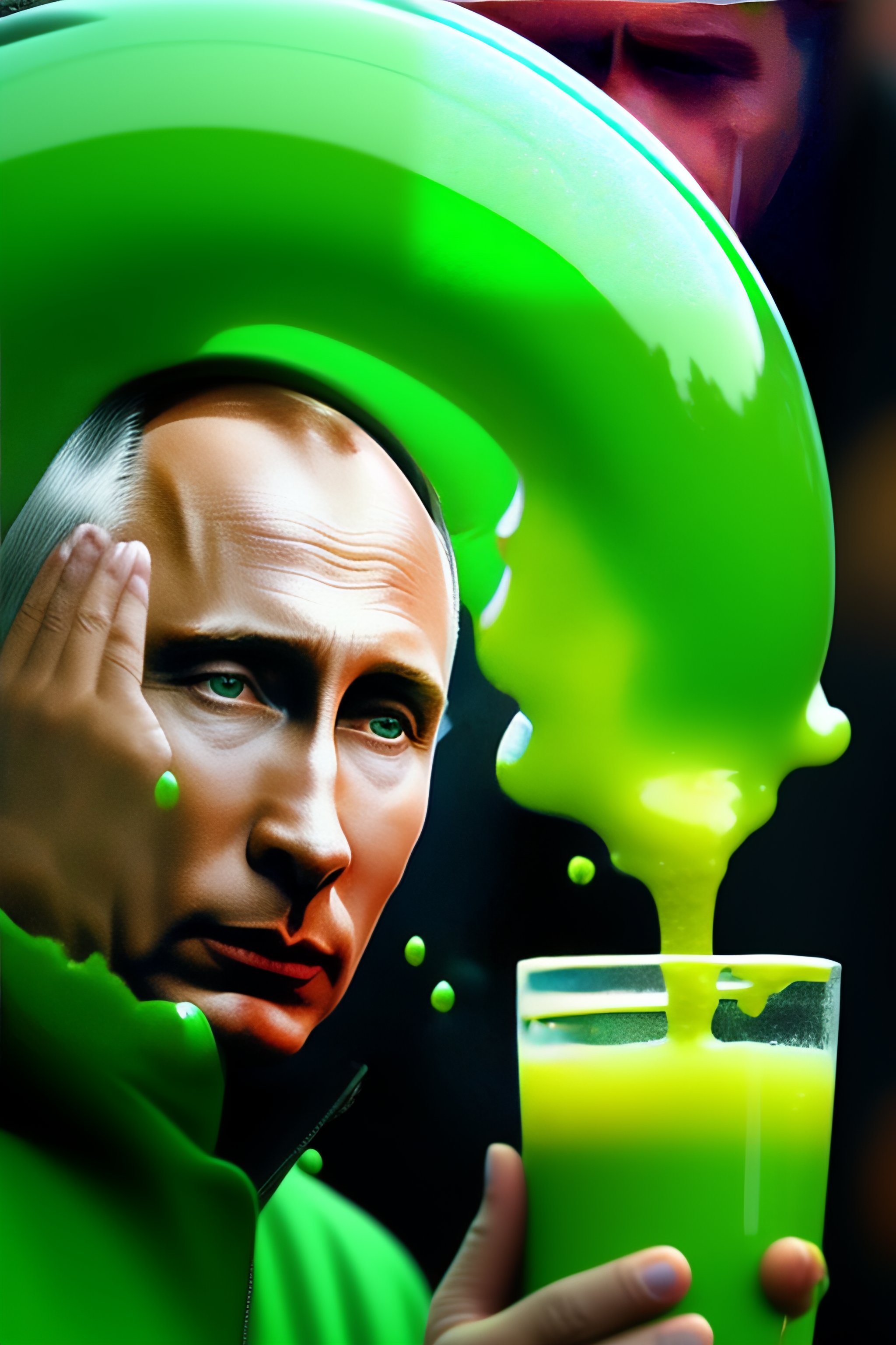 Lexica - Putin devouring green slime with his hands