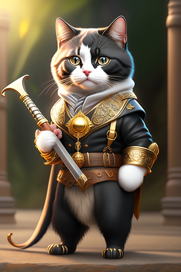 Lexica - Pirate kitty, Realistic black and white cat as the capitan of ...