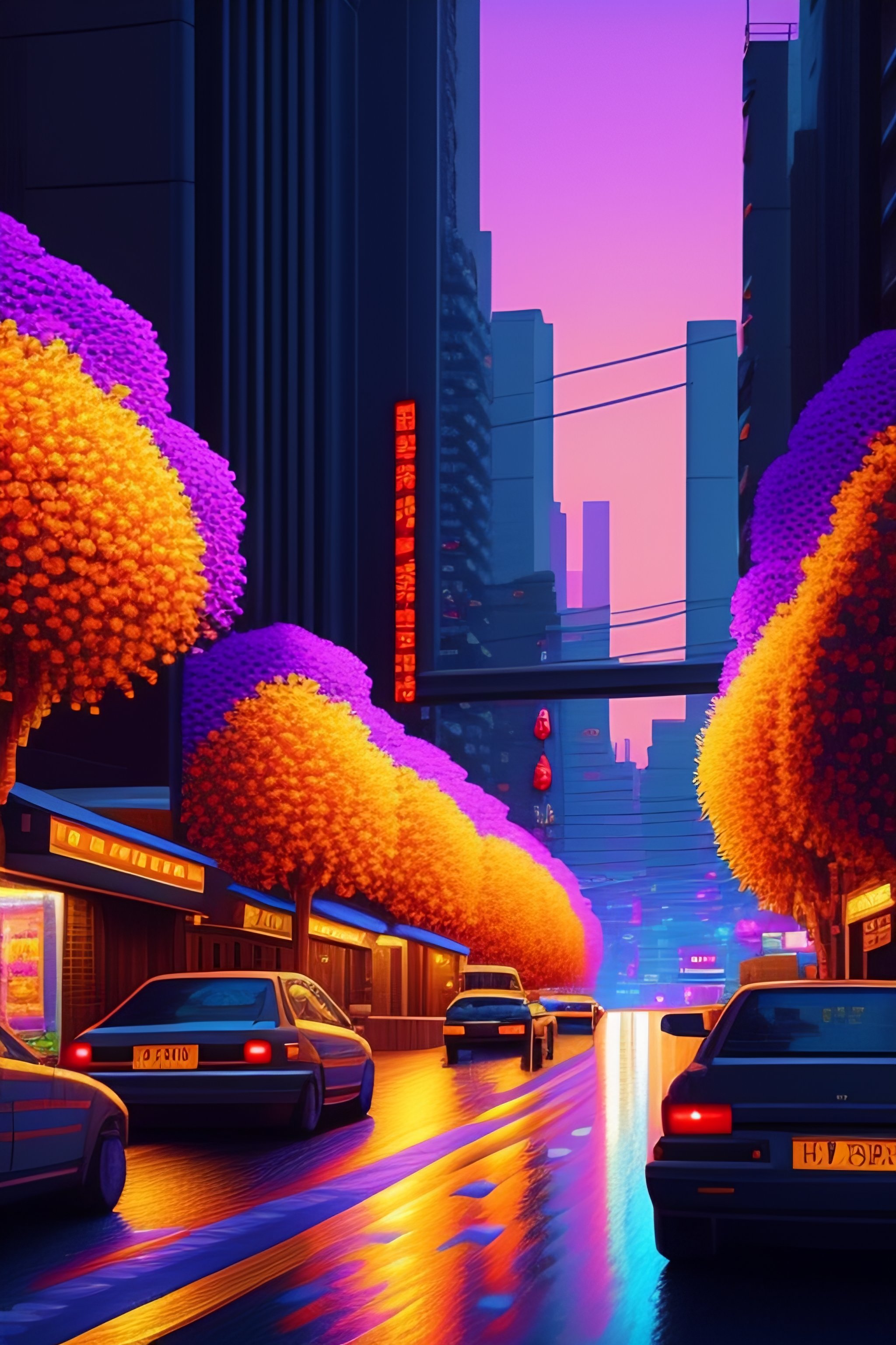 Lexica Detailed pixel art scene of tokyo street at night. city at