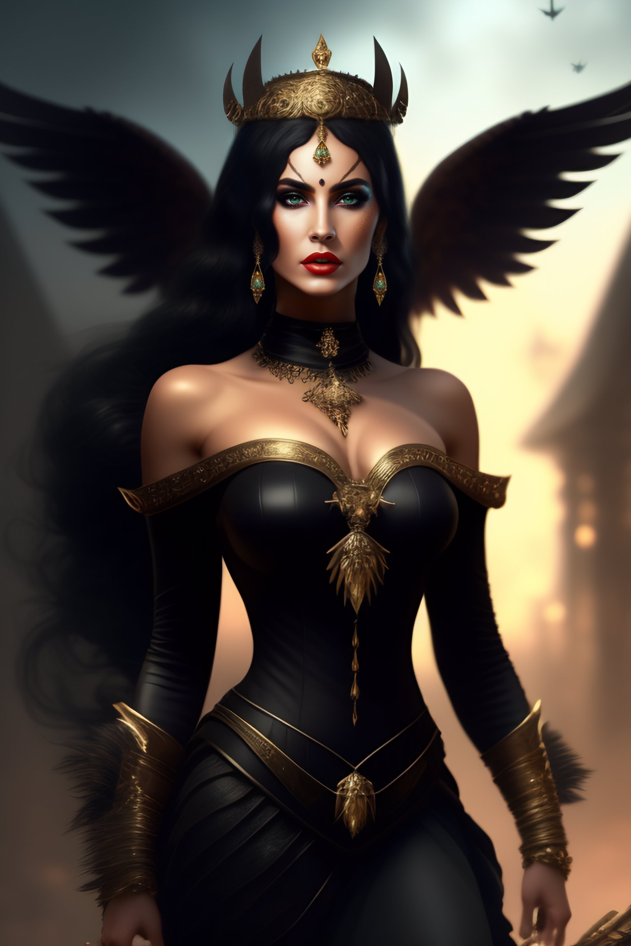 Lexica - This unpopular goddess of the underworld takes the form of a  maiden, She has a wasp-waisted build, She has straight black hair, Her  slanted