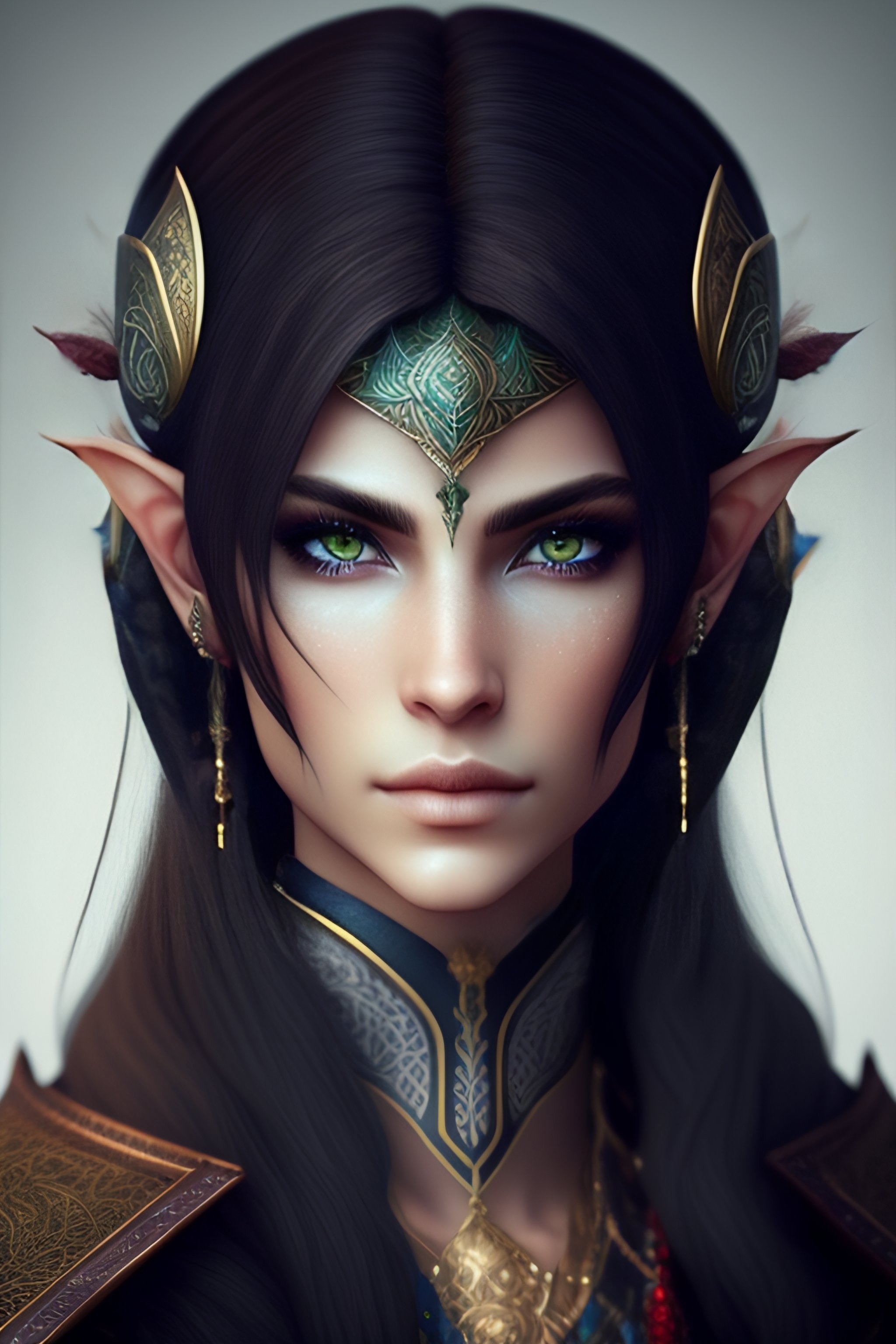 Lexica - Close up portrait of a beautiful human elf crossbreed,detailed ...