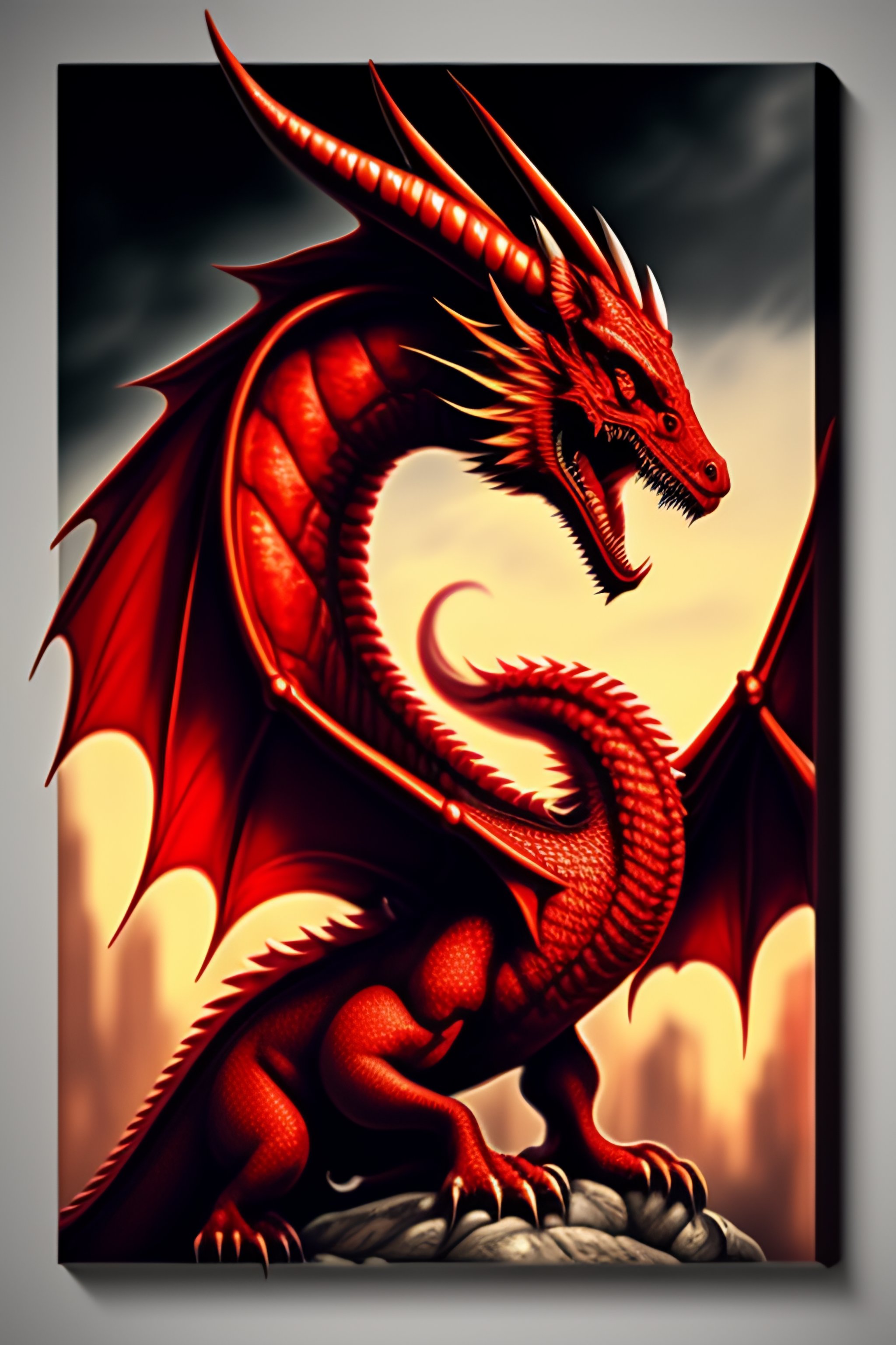 Lexica - Red dragon graffiti