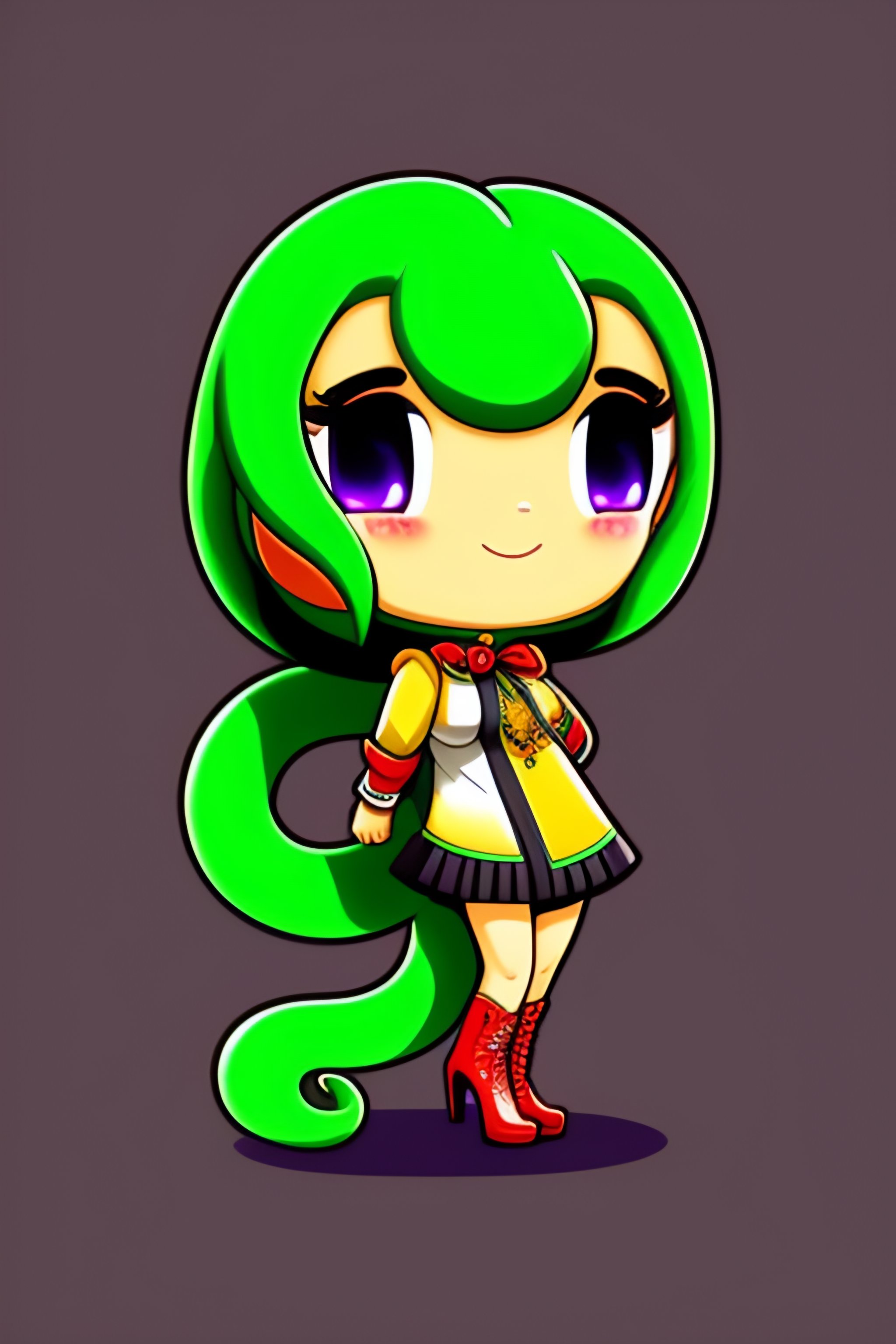 Lexica - Cute chibi snake dancing