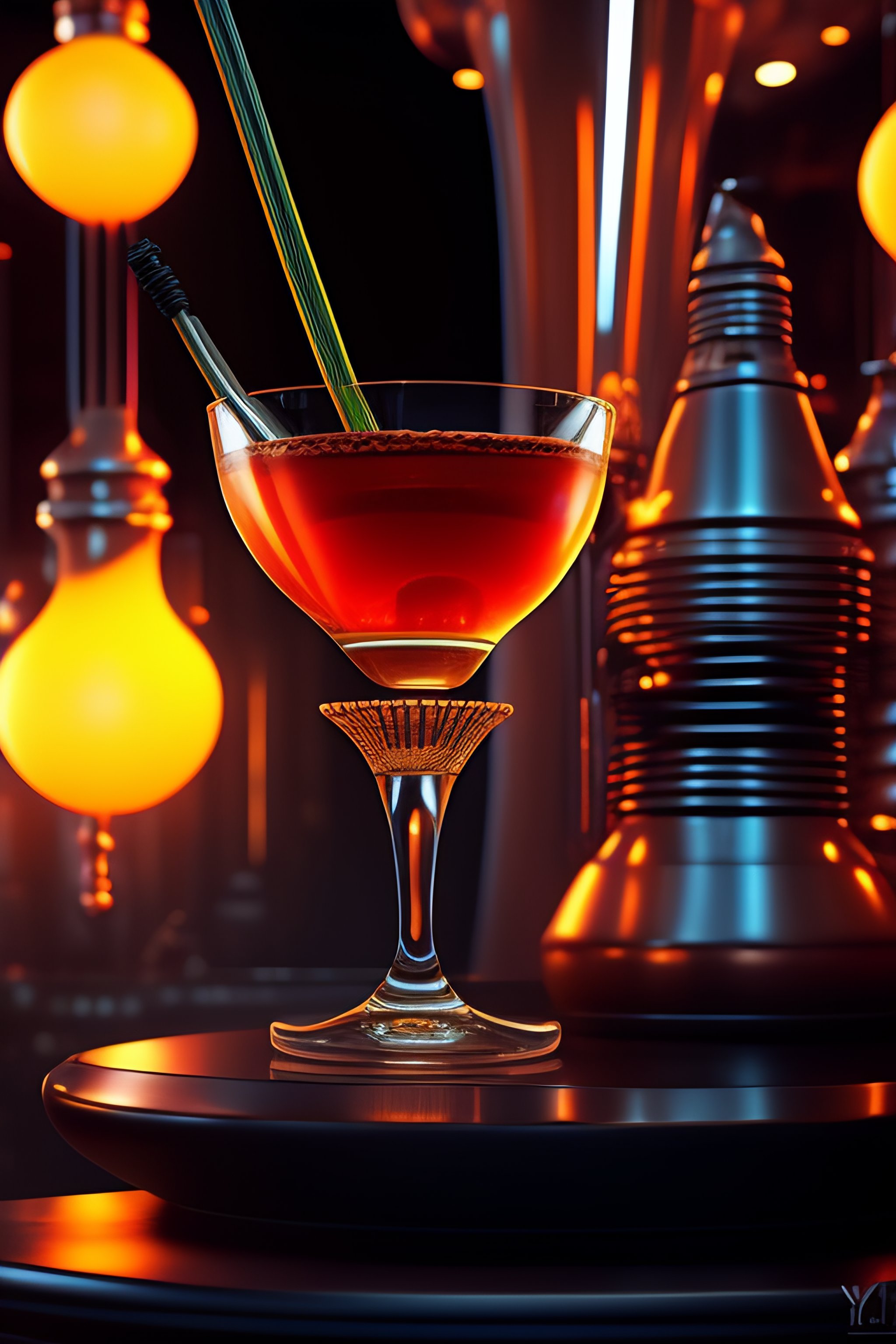 Lexica - Alien and biomechanical and mixologist drinking cocktails ...