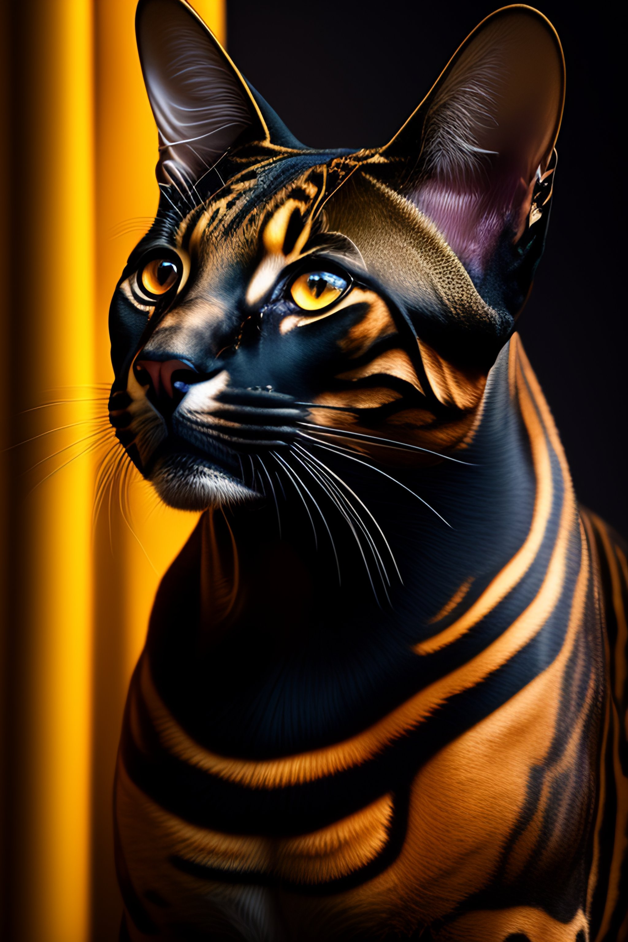 Lexica (((Bengal cat))), (((in image of black panther Olusio