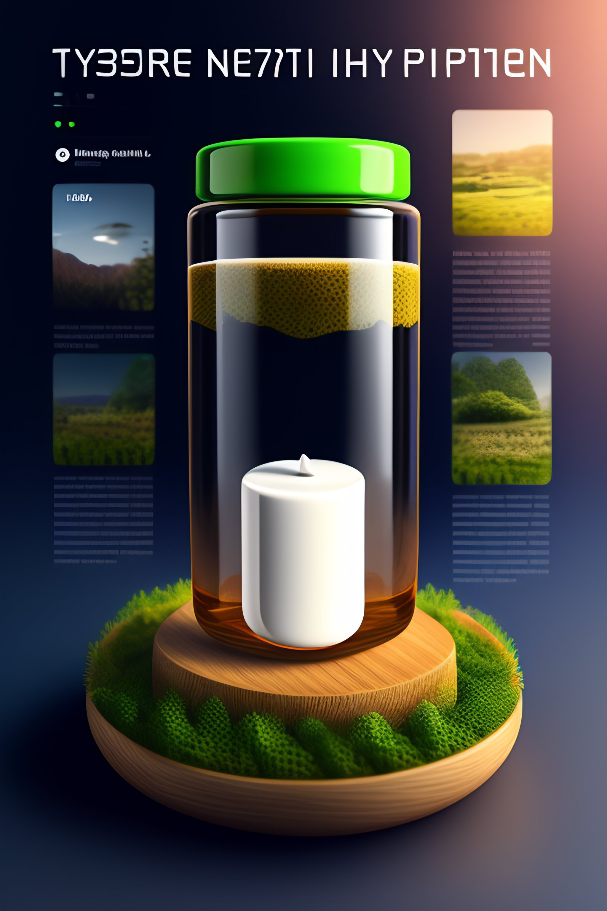 Lexica - A herbal supplement capsule pill surrounded with nature in 3d ...