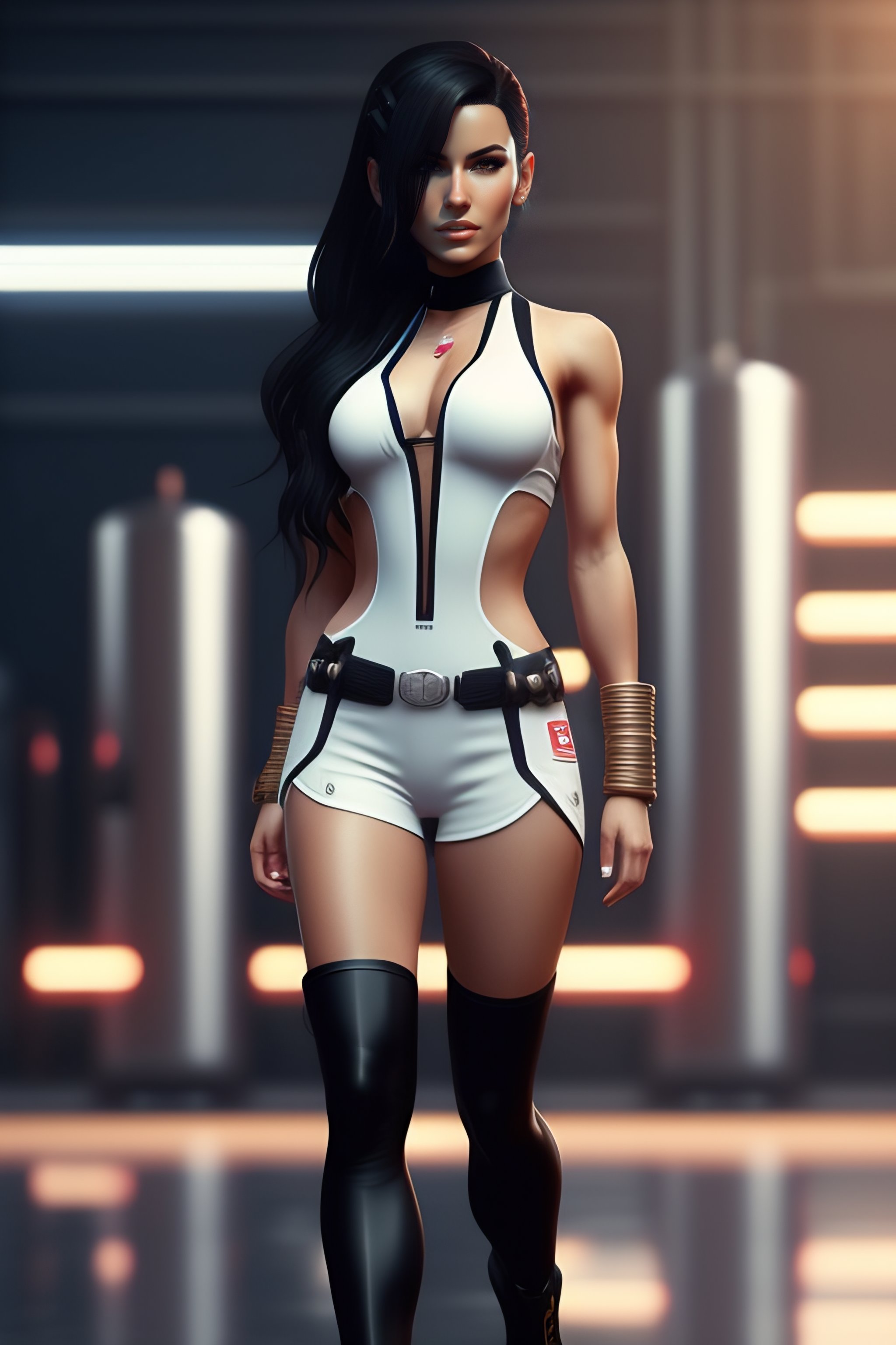 Lexica - Full portrait of tifa lockhart, white swimsuit, long boots, black  tights, highly detailed, digital art, trending on artstation, trending on  ...