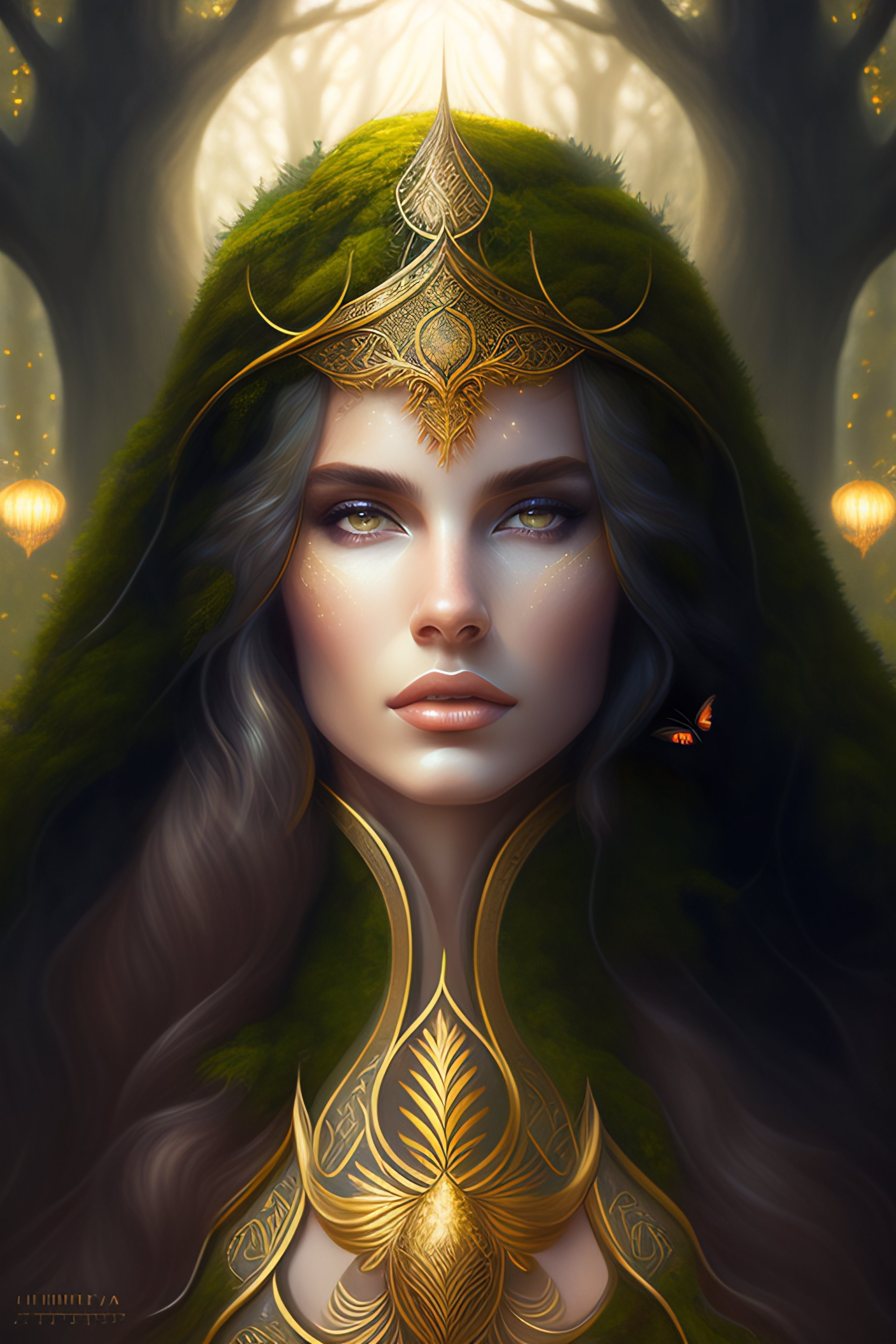 Lexica - Symmetry portrait of moss king of ent of fangorn forest, glam ...