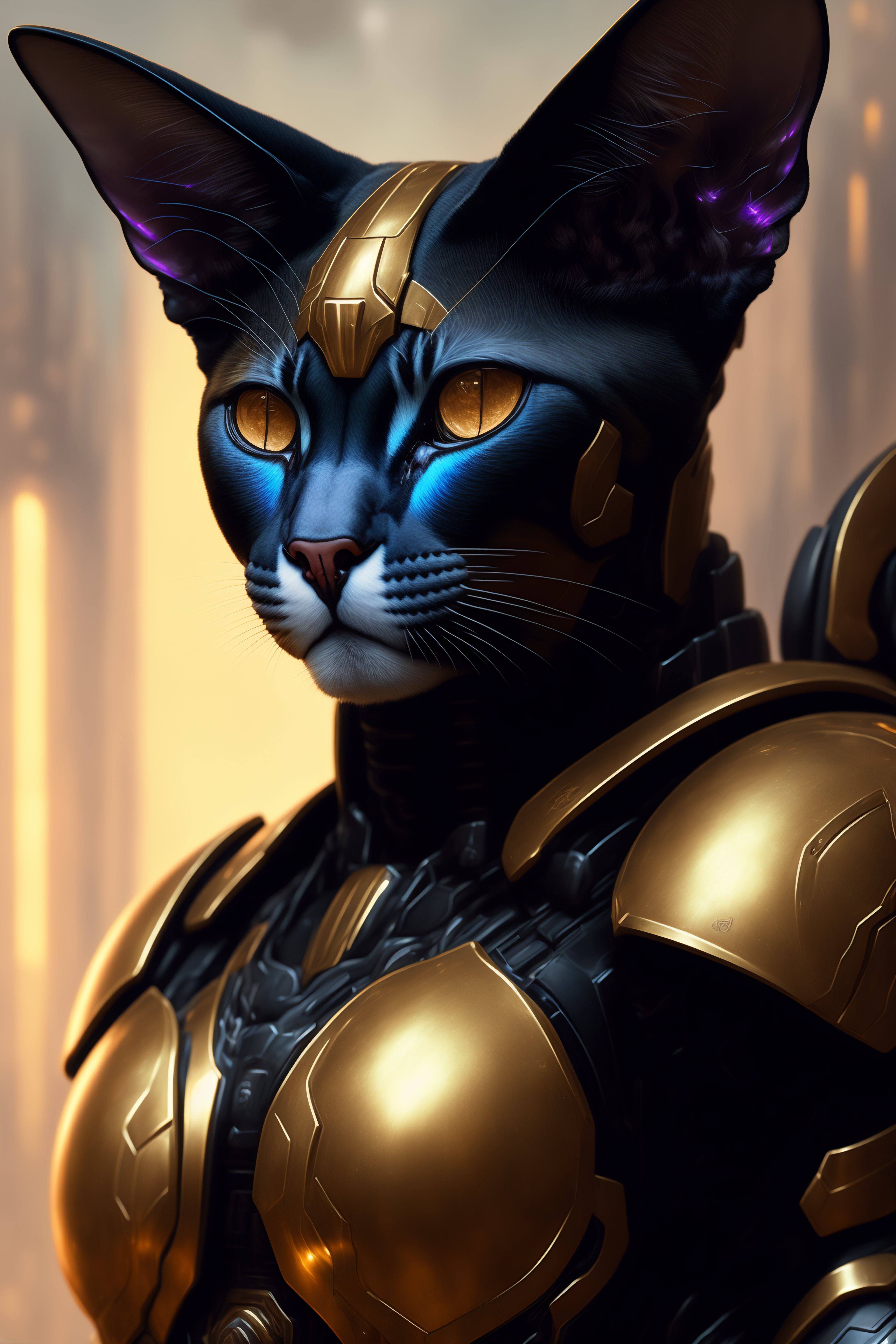 Lexica - A siamese cat as the doomslayer, realistic scifi cyberpunk ...