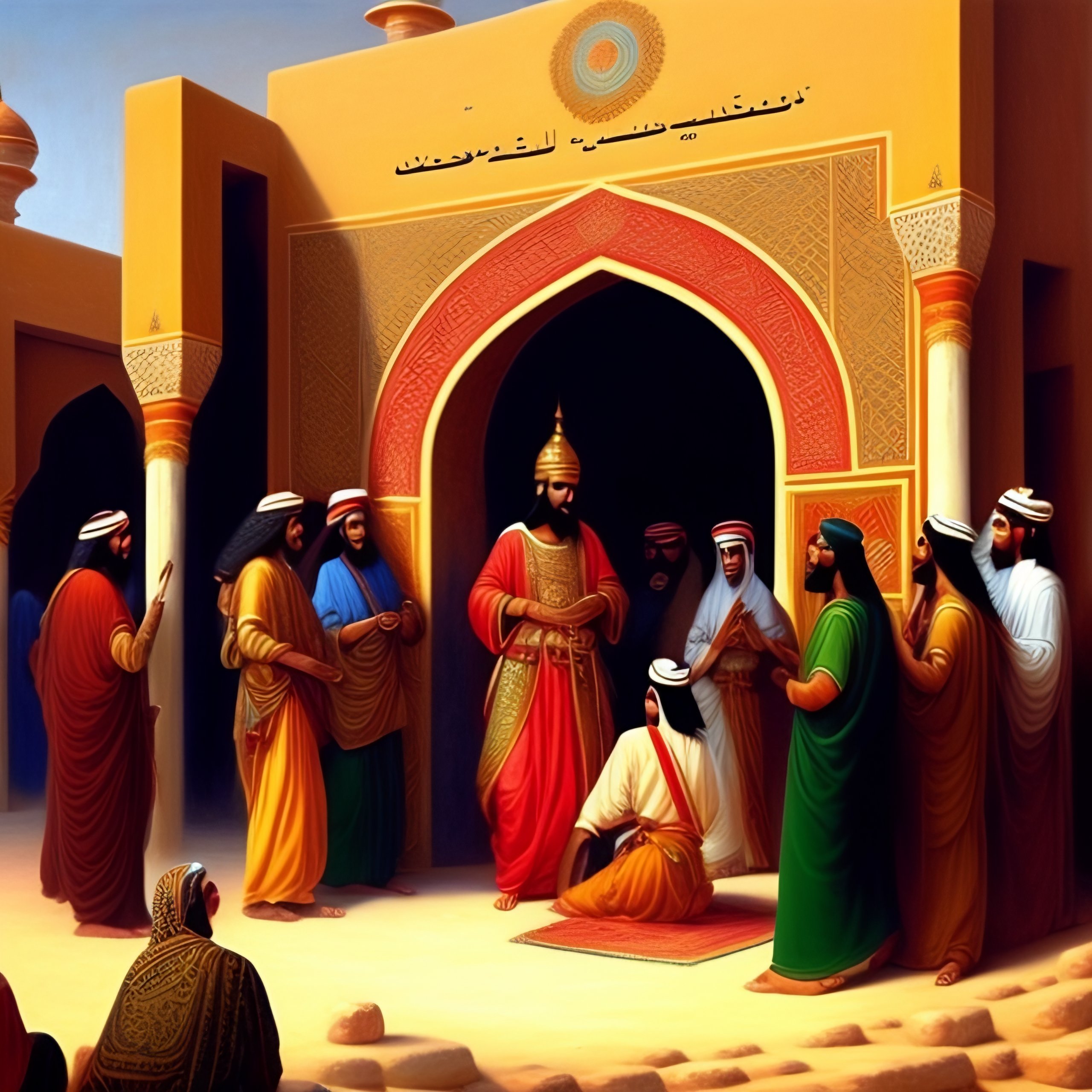 Lexica - A painting of Jarir, an 8th century Arab poet, orating a poem ...