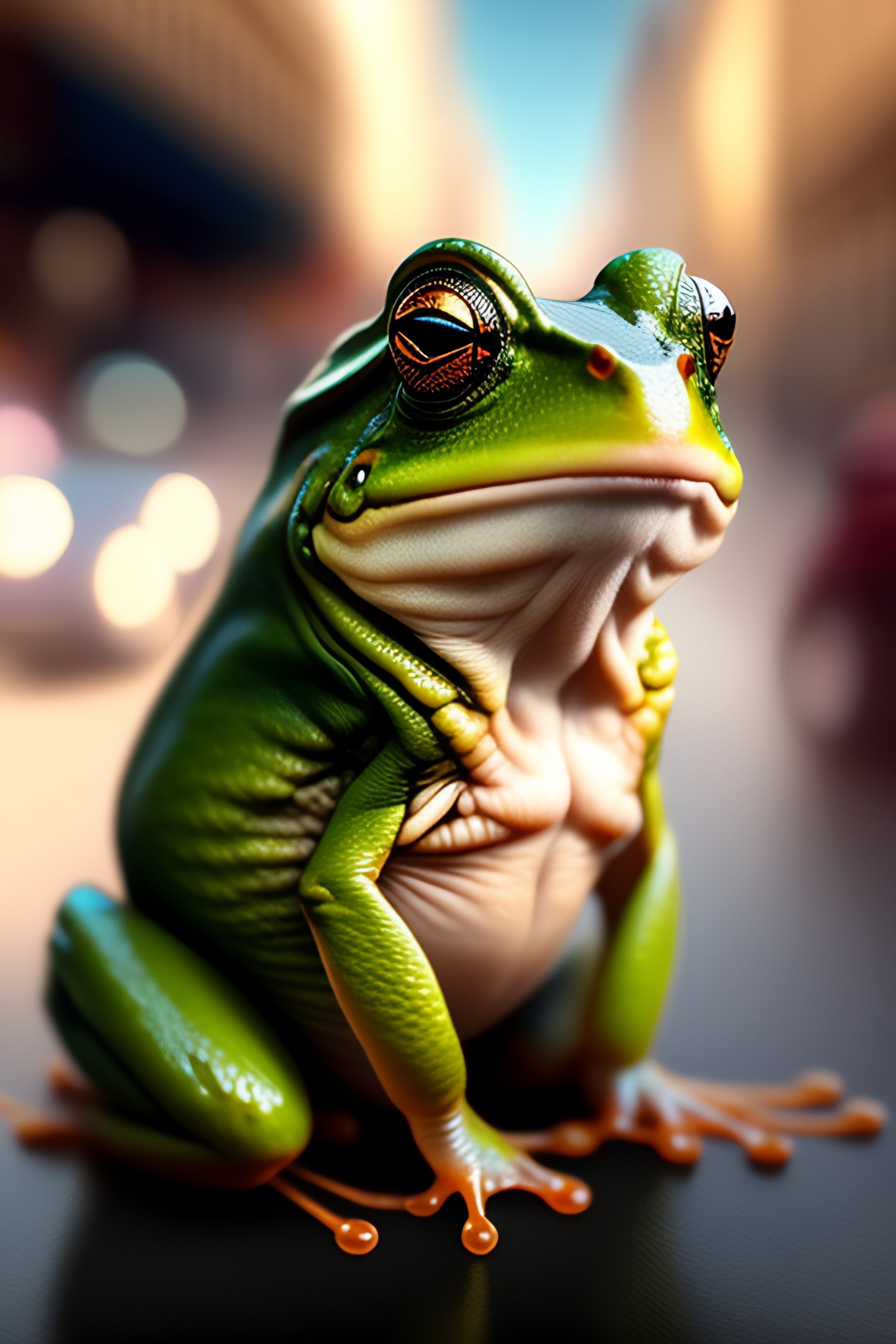 Lexica - Frog going through zurich streets, bulding, highly detailed ...