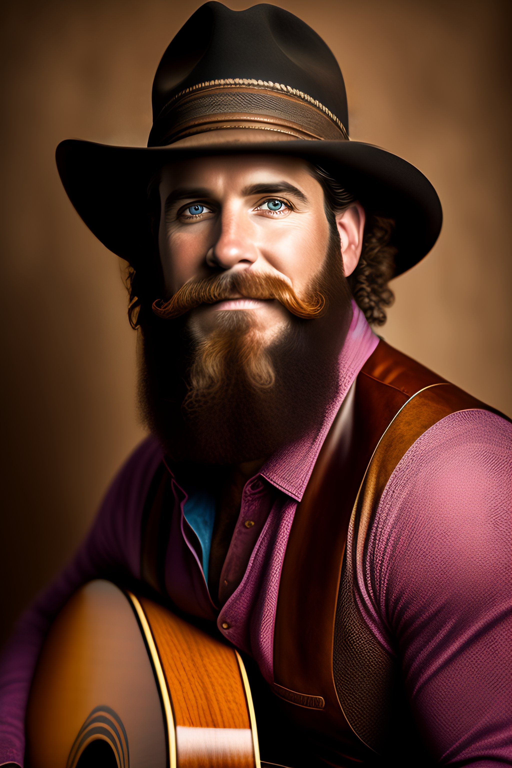 Lexica Folk Musician From Nashville Age 35 Curly Hair Beard Old