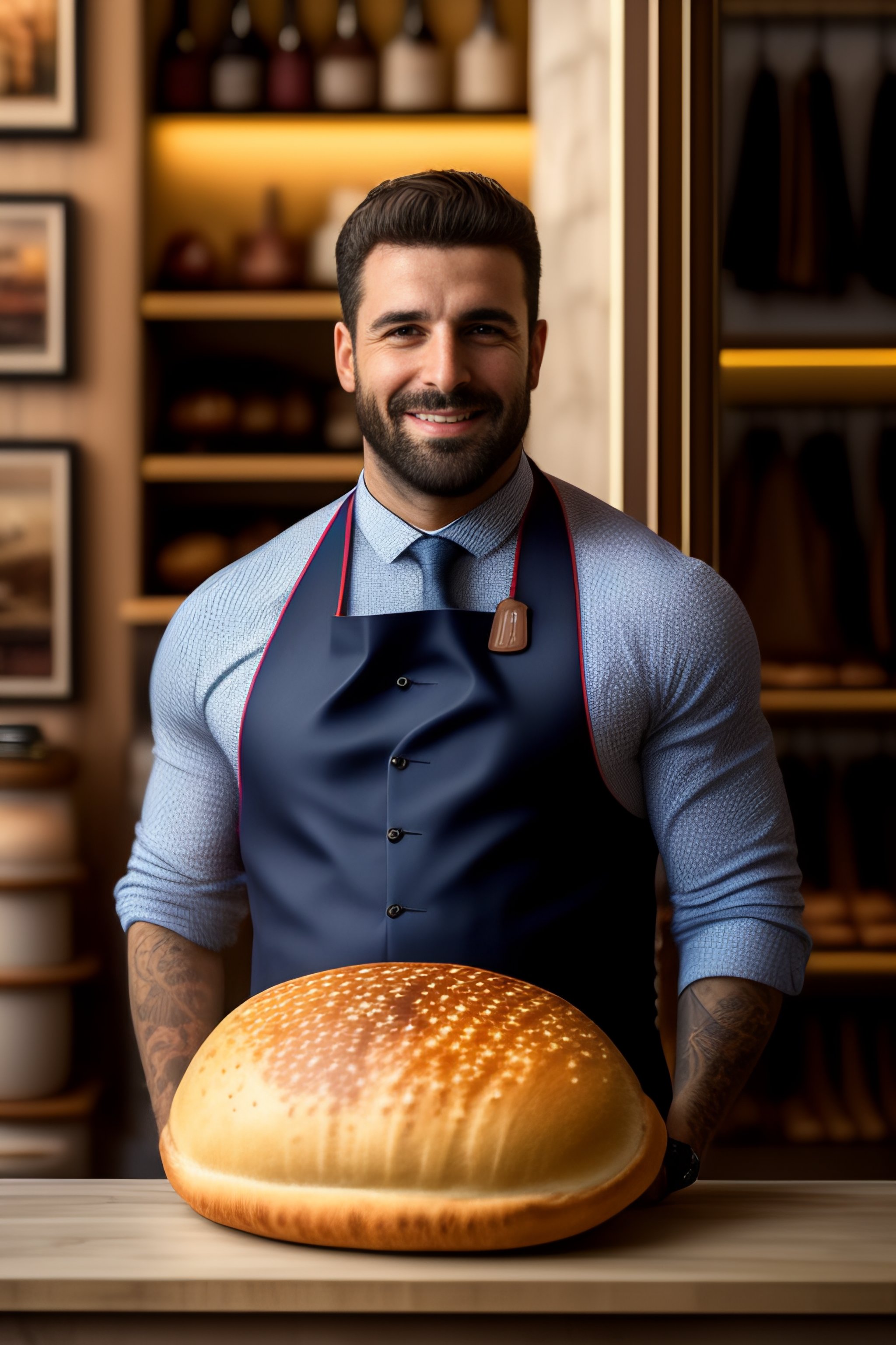 Lexica - Portrait d'un Boulanger dans sa boutique dans le style Rambrand