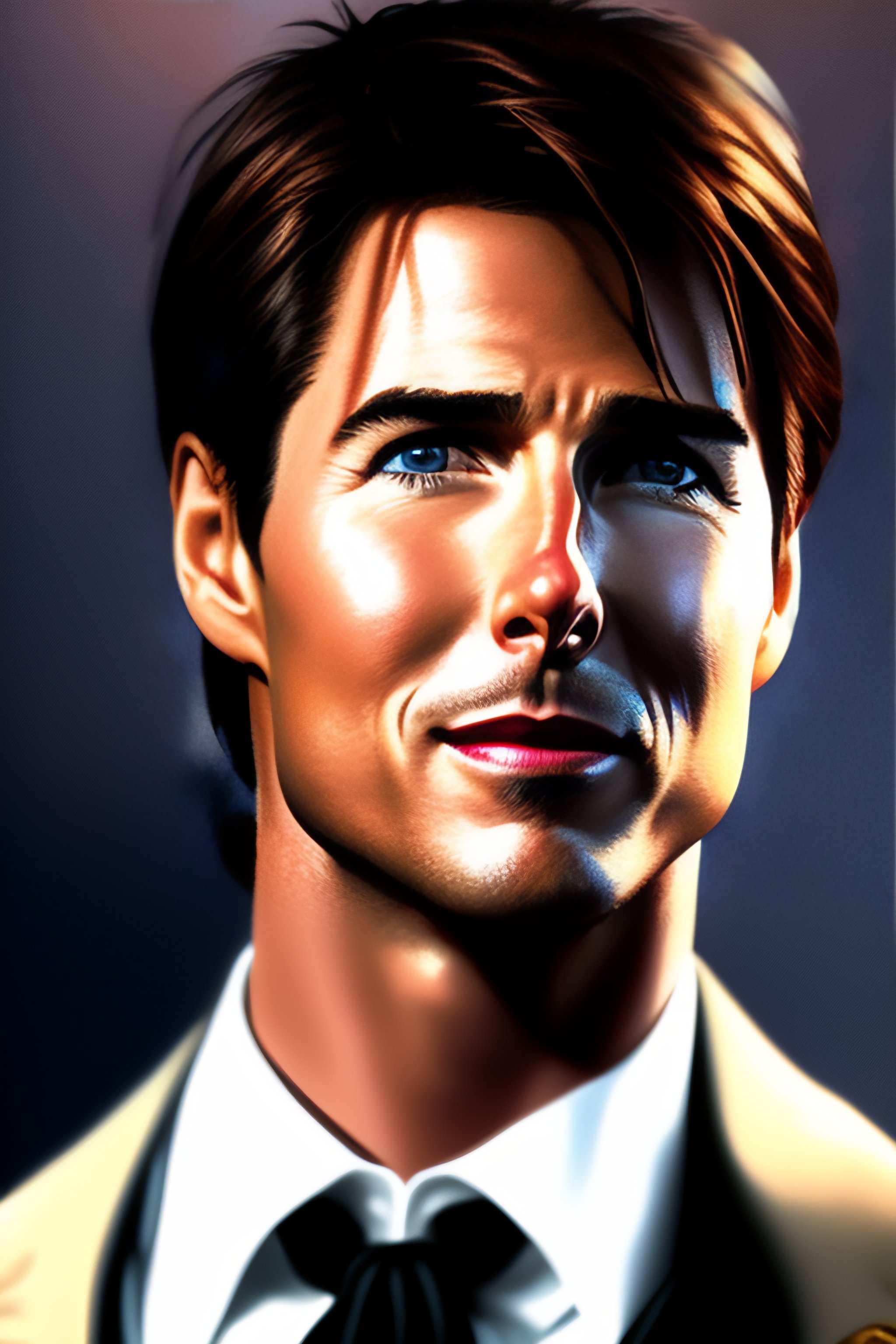 Lexica - Portrait of an anime character hyper realistic, tom cruise