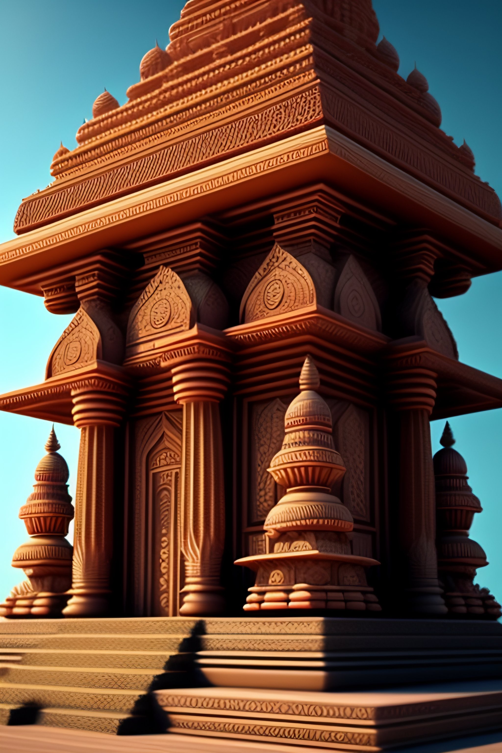 Lexica Beautiful Indian stone carved temple, surrealism, hyper