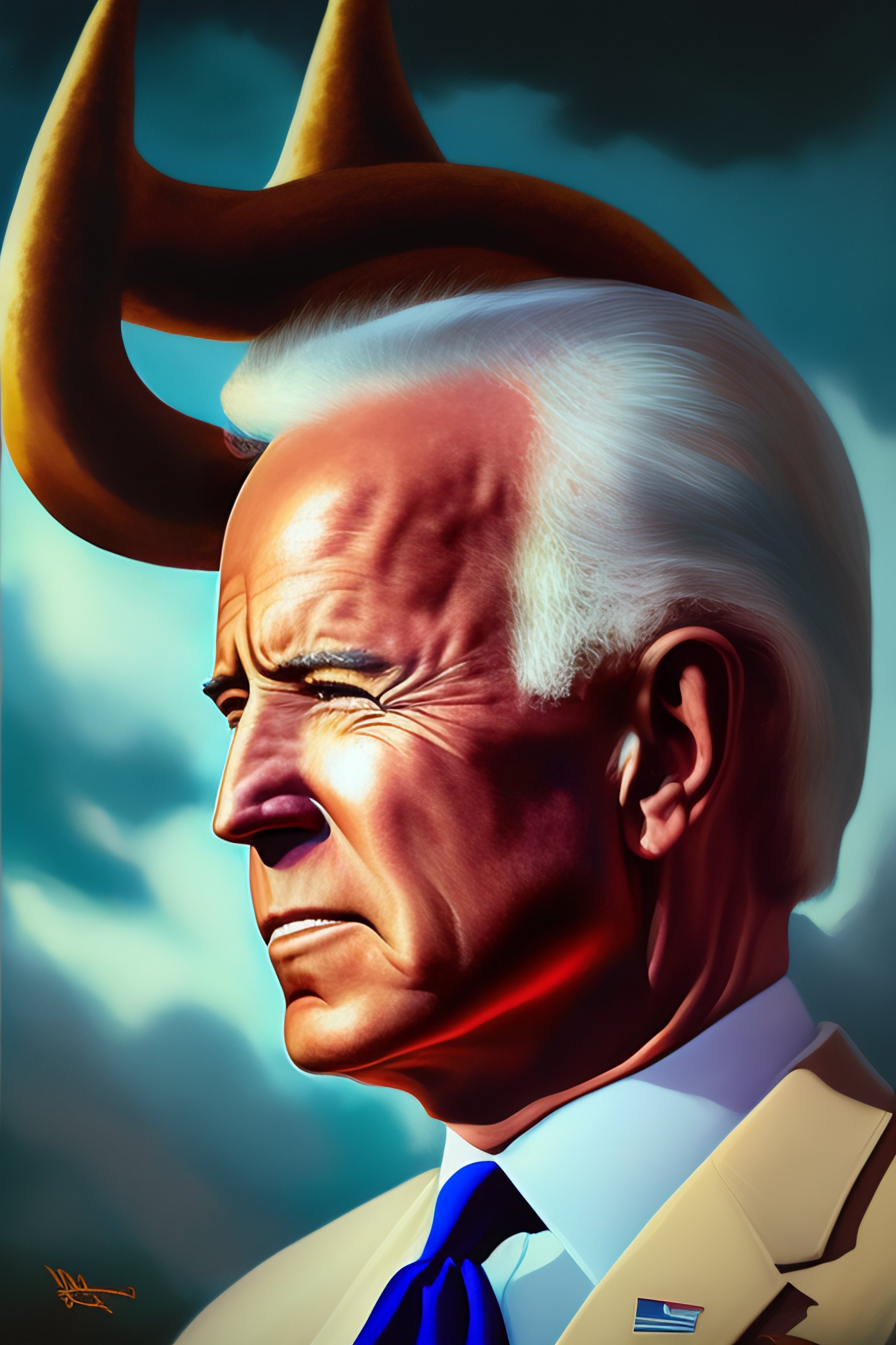 Lexica - A painting of joe biden with devil horns