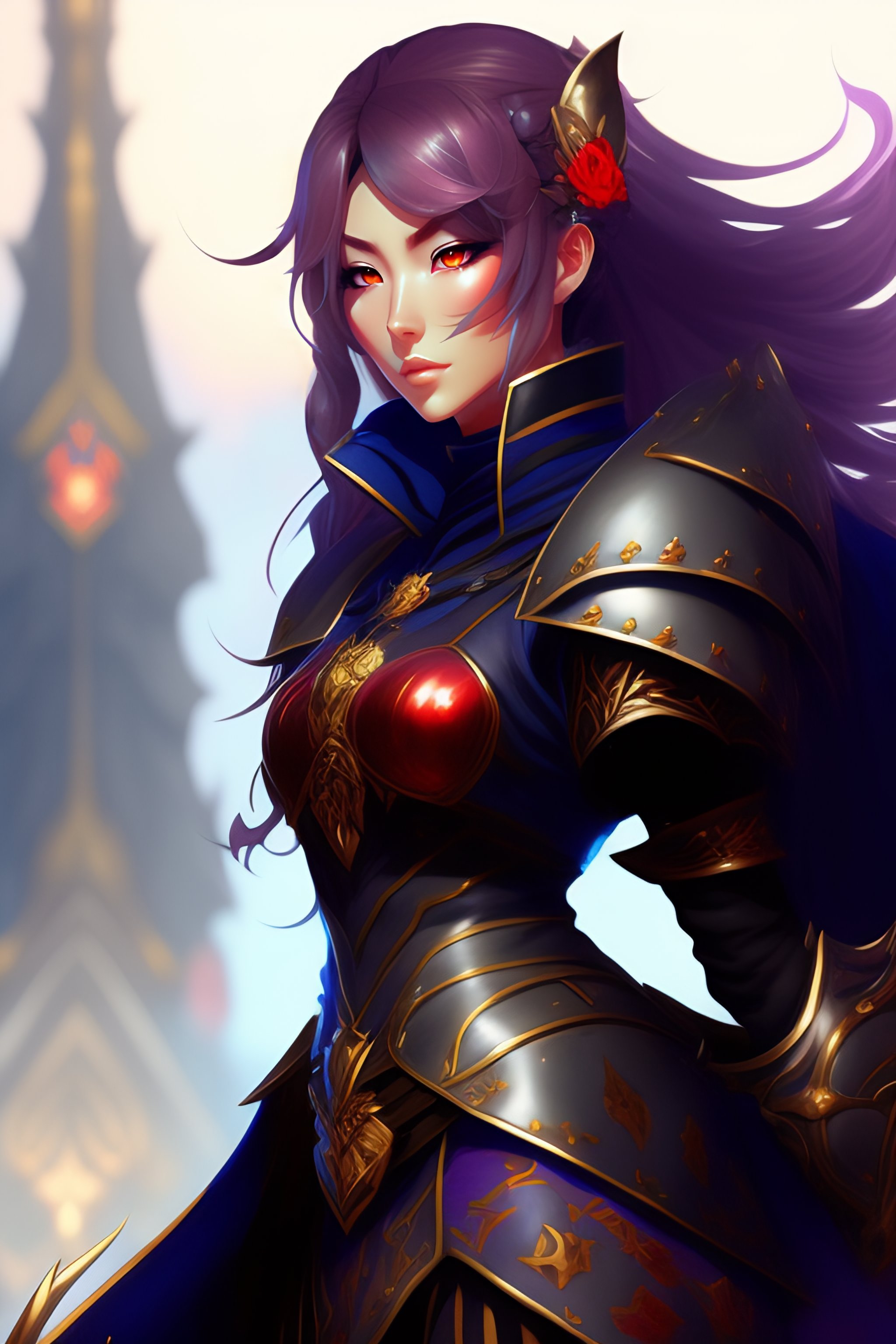 Lexica Kislev Ice guard, fantasy, woman, unkept hair, wild eyes