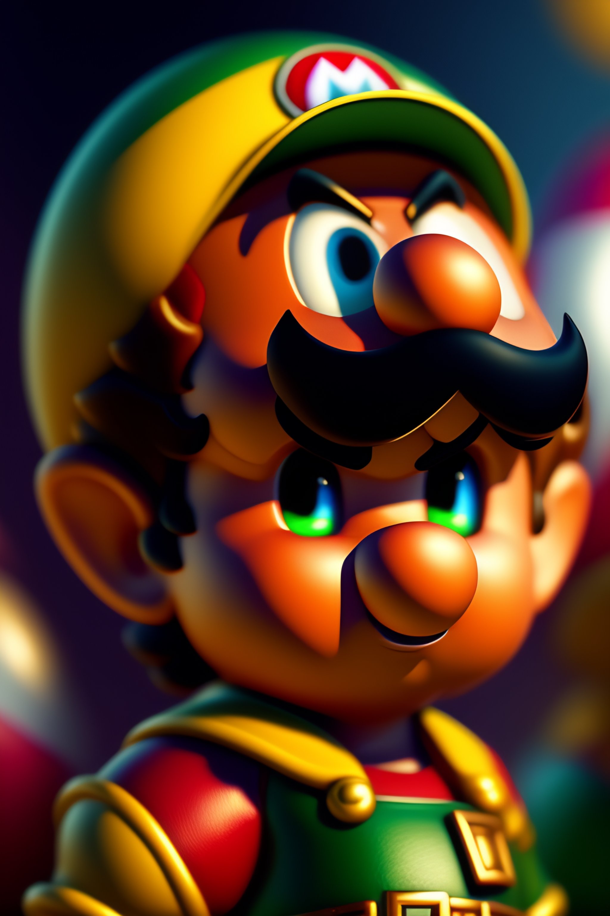 Lexica - Super mario on zelda world, realistic, unreal engine, portrait