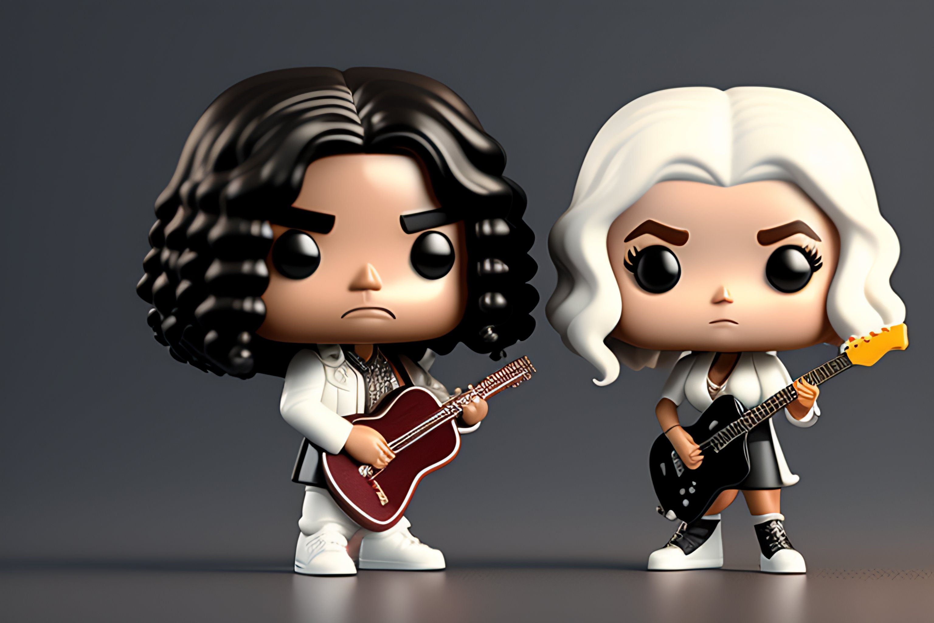 Lexica - 3D render of a male and female Funko Pop. The man is white, he ...