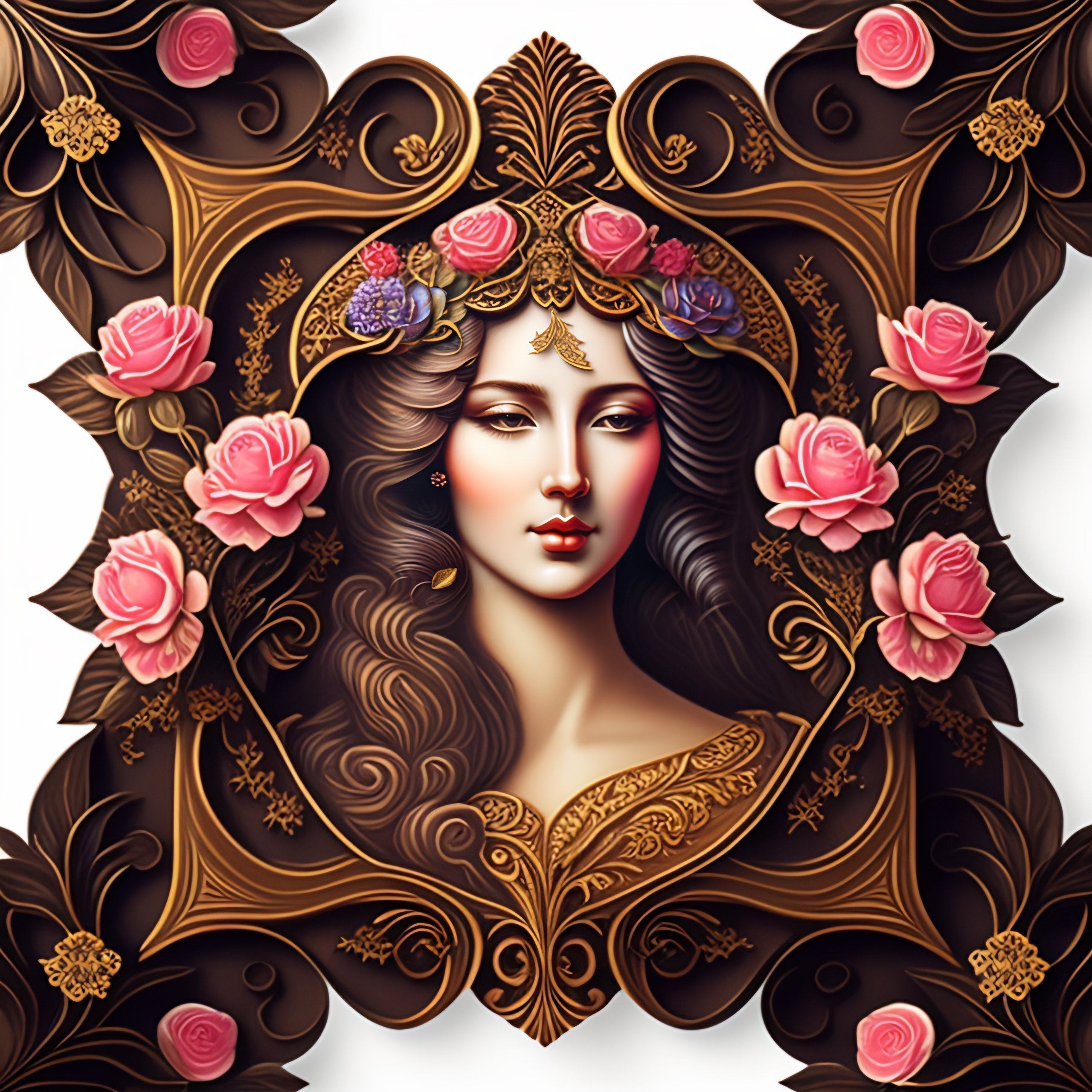 Lexica Intricate design of a detailed beautifull woman with classical