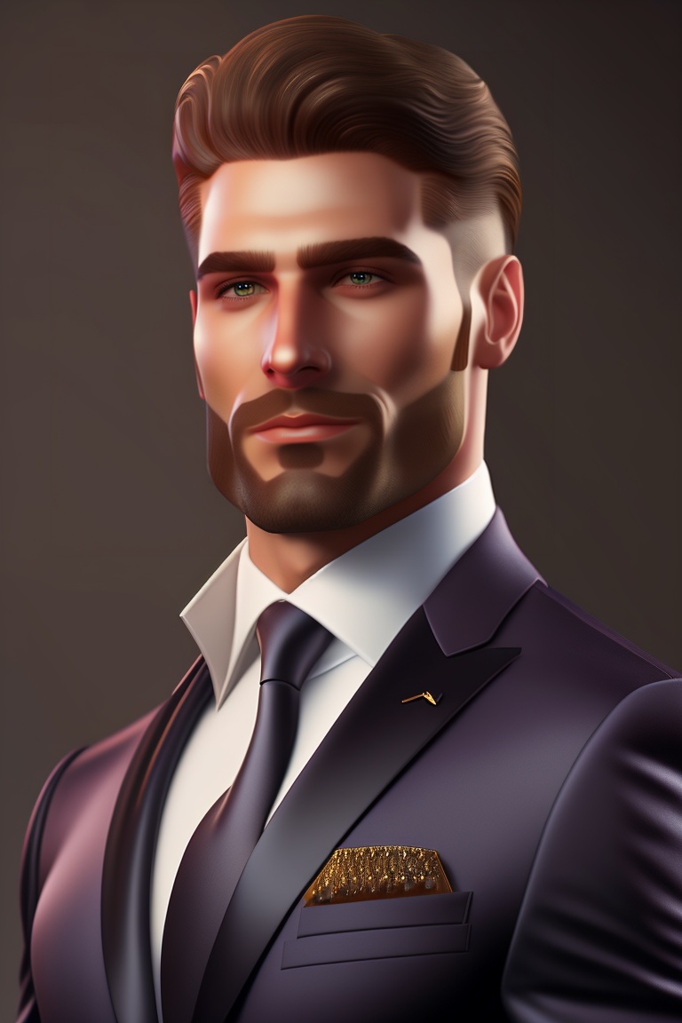 Lexica A classy elegant man in millionaire business suit in dark