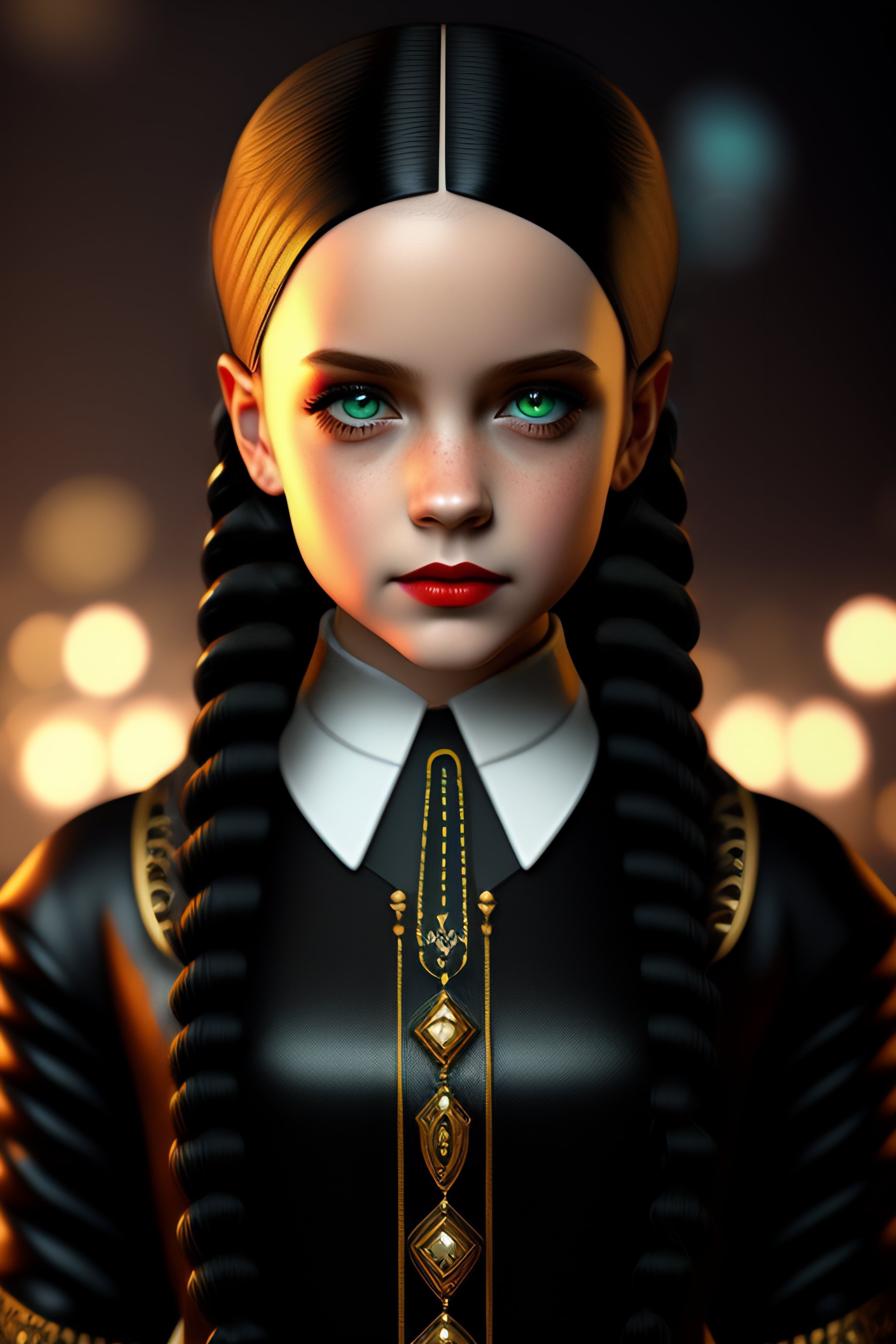 Lexica - Young Wednesday Addams stunning cyberpunk steampunk realistic ...