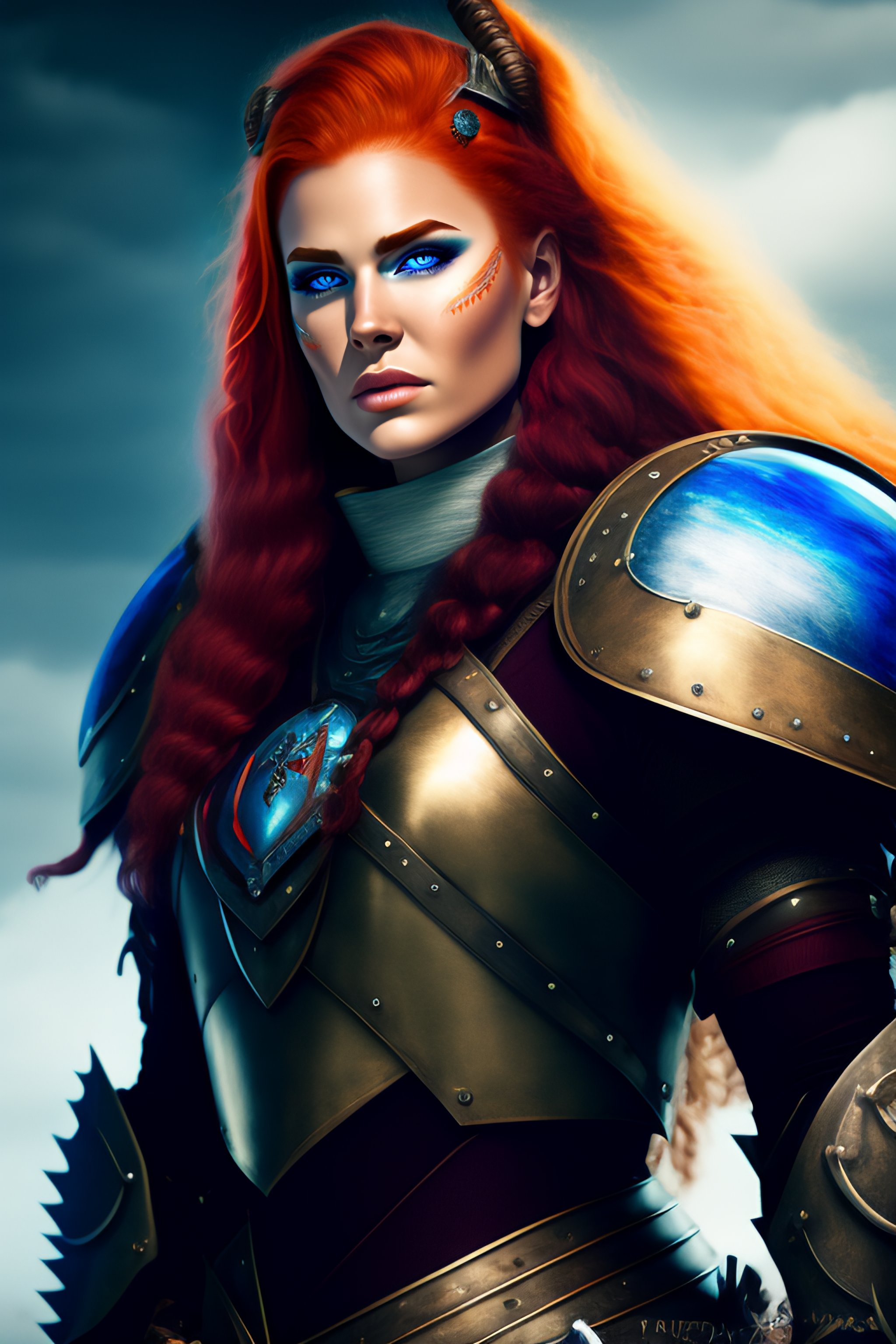 Lexica - Beautiful VIking Warrior Woman Wearing Power Armor, Exosuit ...