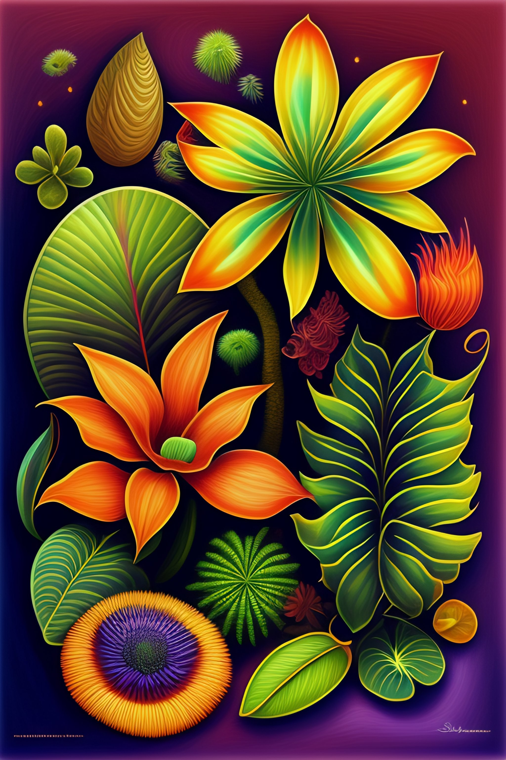 Lexica - Drawing of exotic extraterrestrial plants