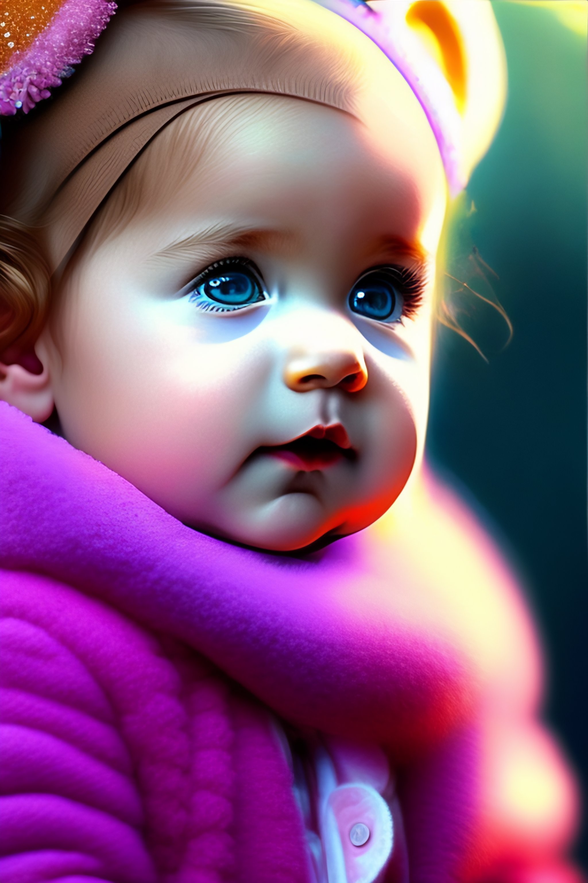 Cute Baby Girl with Big Eyes · Creative Fabrica