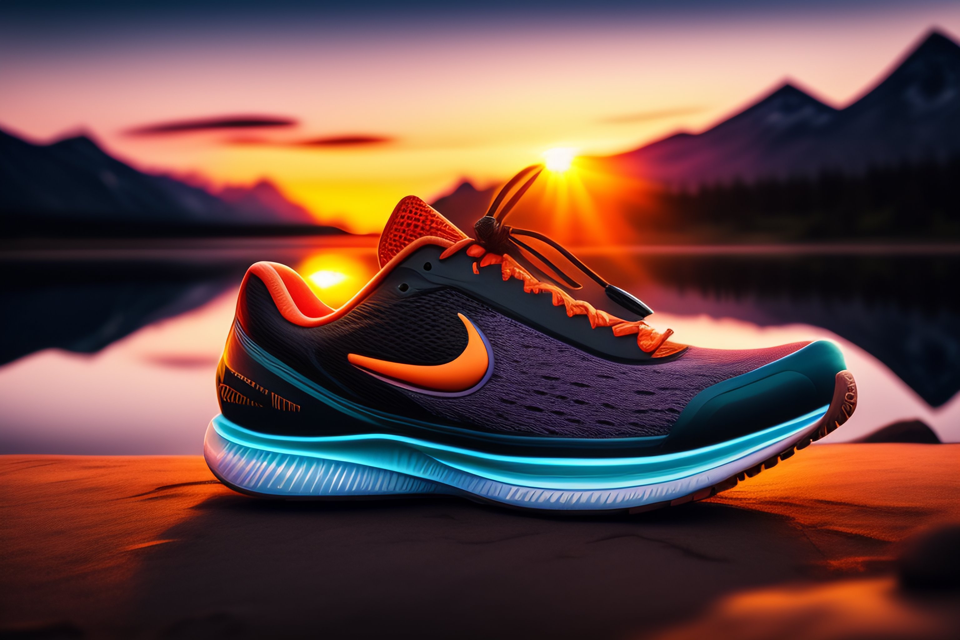 Lexica Adventure, shoe, Mountain, Sunset